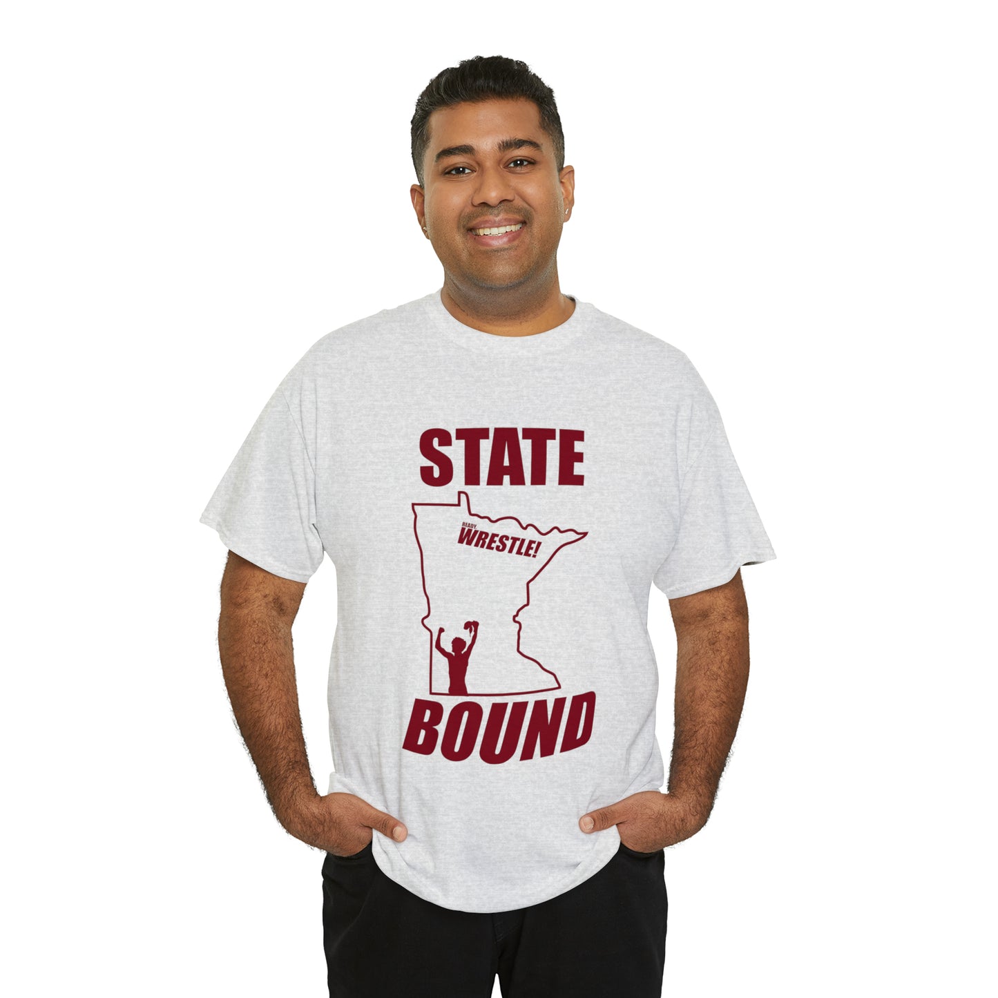 Minnetsota State Bound, Maroon Logo, Unisex Heavy Cotton Tee