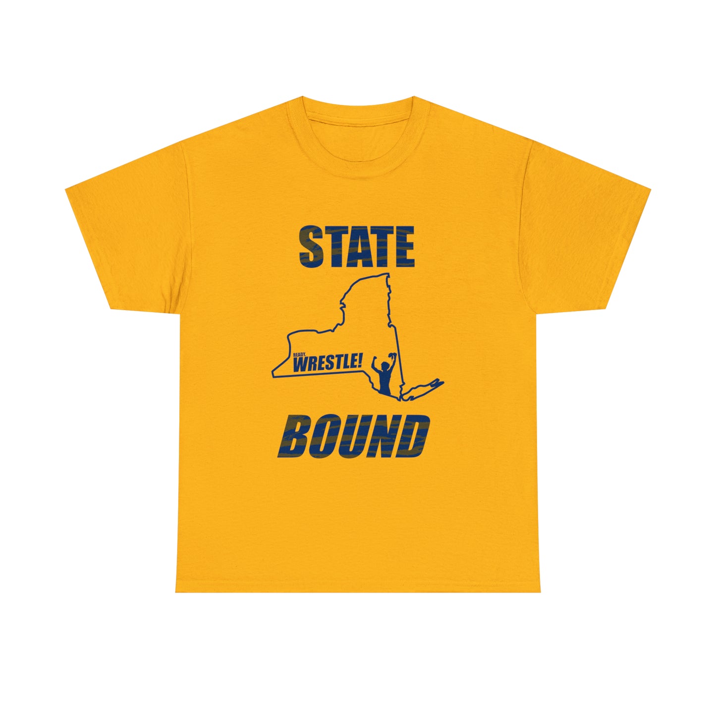 New York State Bound, Blue Logo, Tiger stripes, Unisex Heavy Cotton Tee