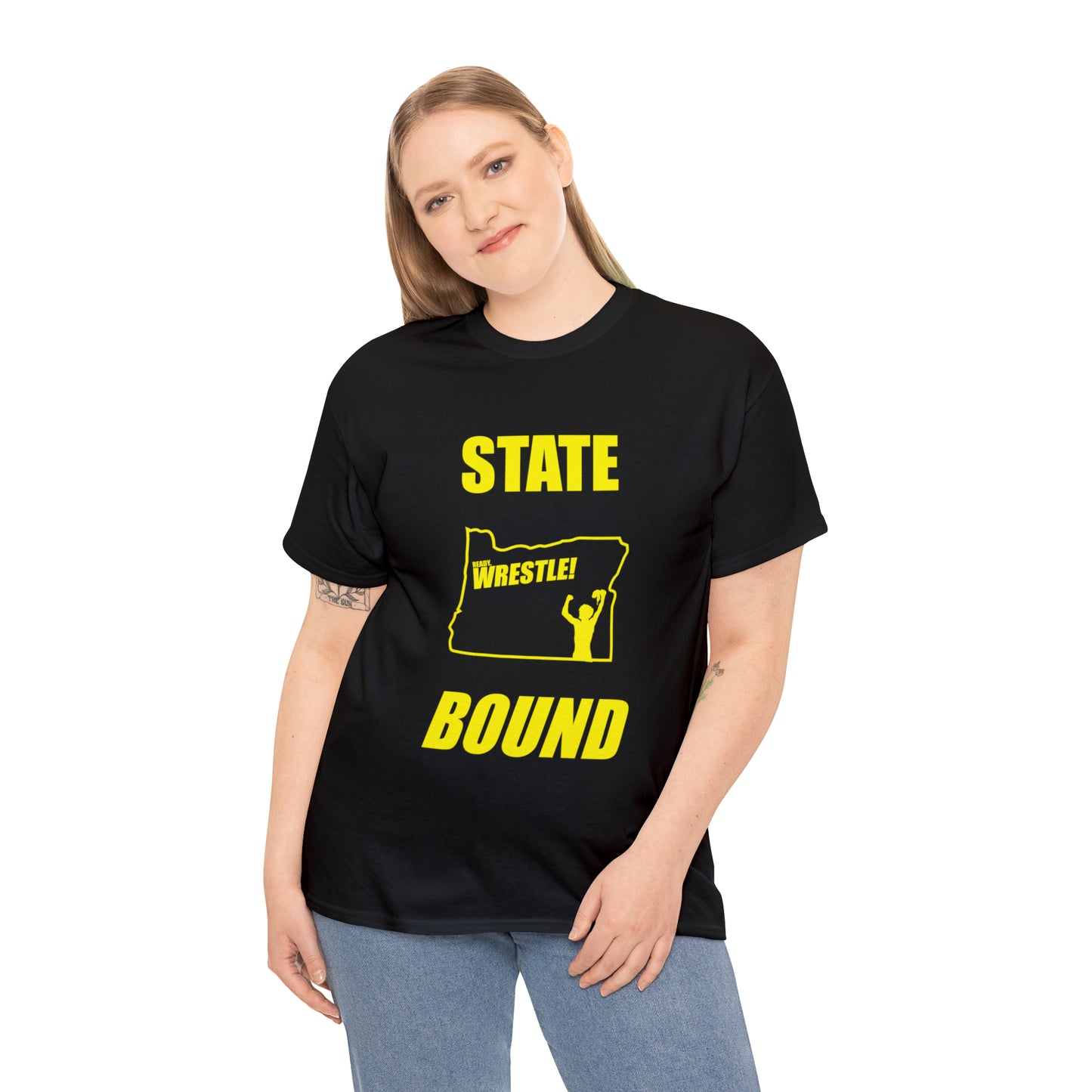 Oregon State Bound, Gold Logo, Unisex Heavy Cotton Tee