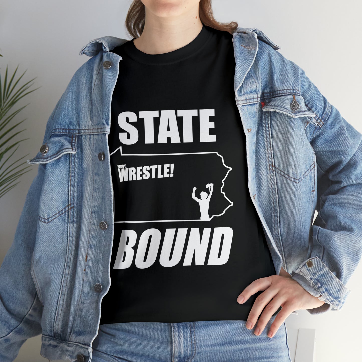 Pennsylvania State Bound, White Logo, Unisex Heavy Cotton Tee