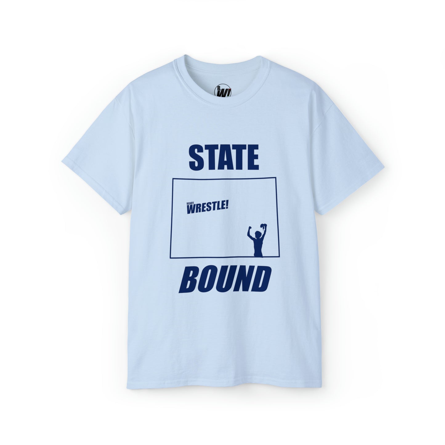 Coloroado State Bound, Unisex Ultra Cotton Tee, Blue Logo