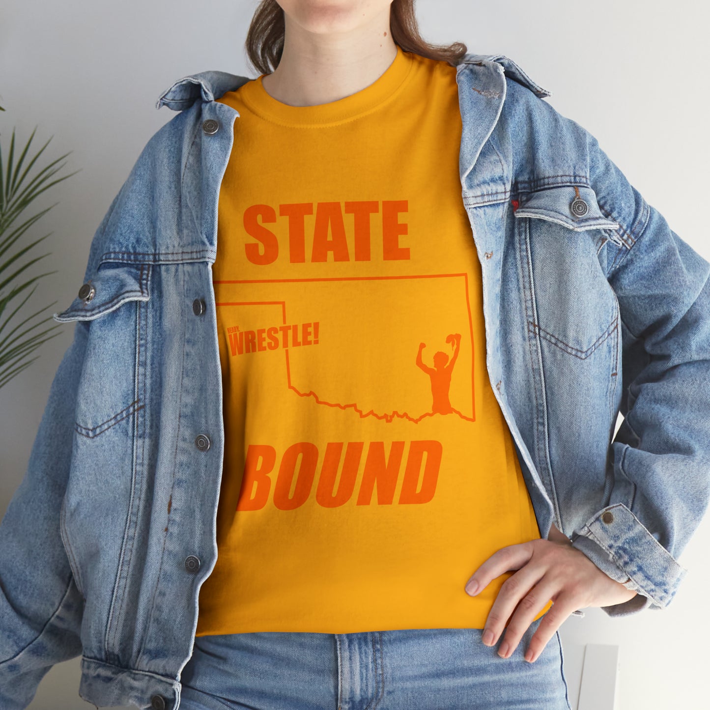 Oklahoma State Bound, Orange Logo, Unisex Heavy Cotton Tee