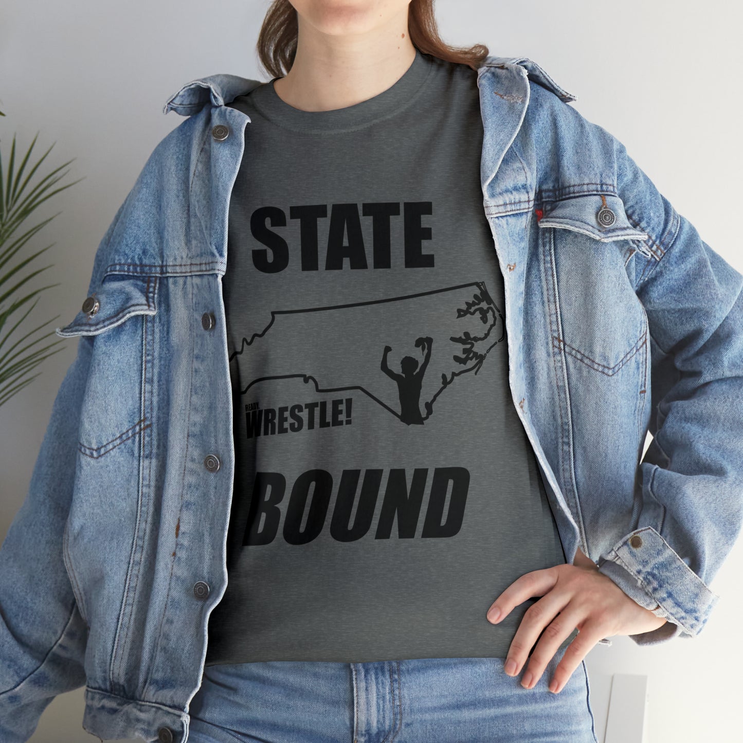 North Carolina State Bound, Black Logo, Unisex Heavy Cotton Tee