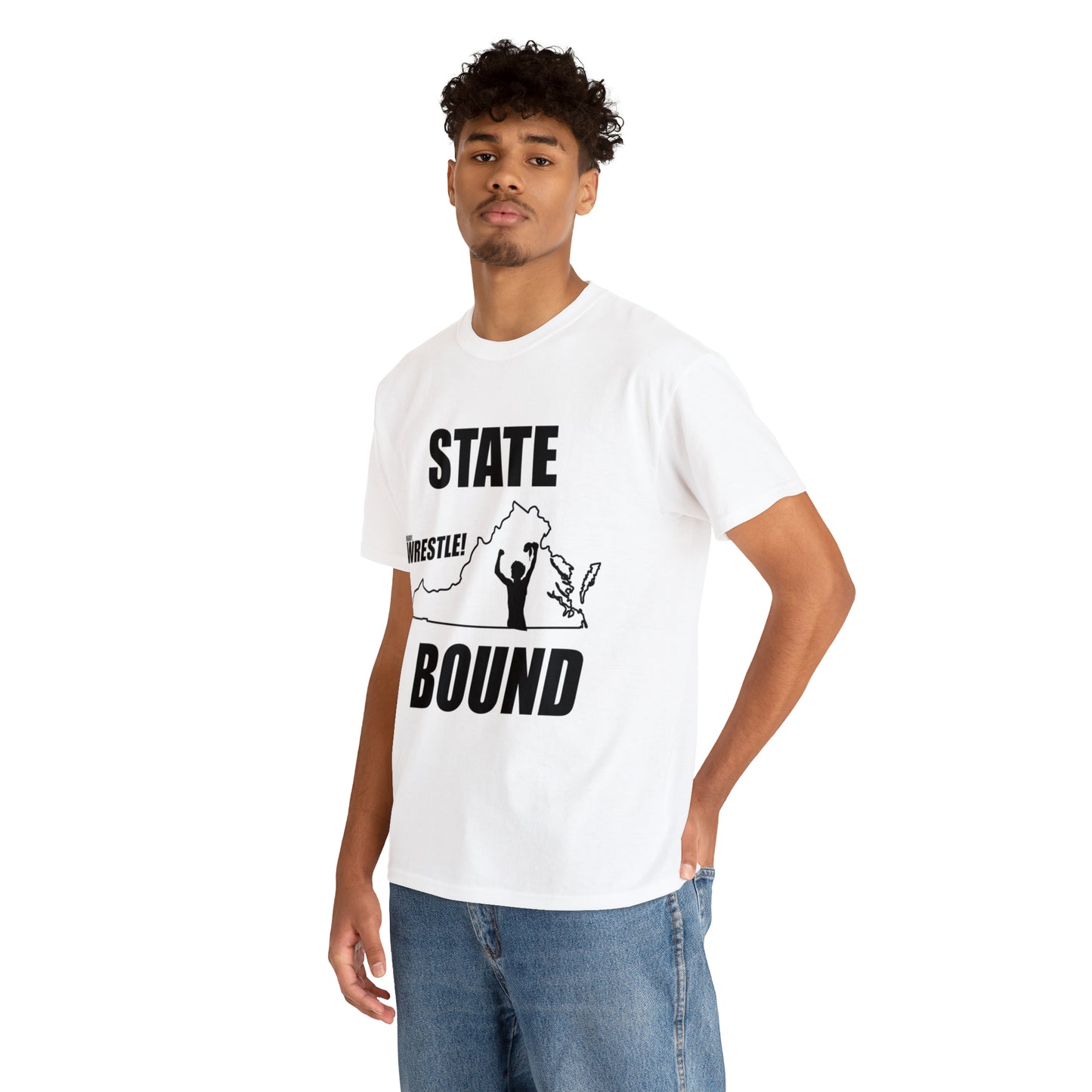 Virginia State Bound, Black Logo, Unisex Heavy Cotton Tee