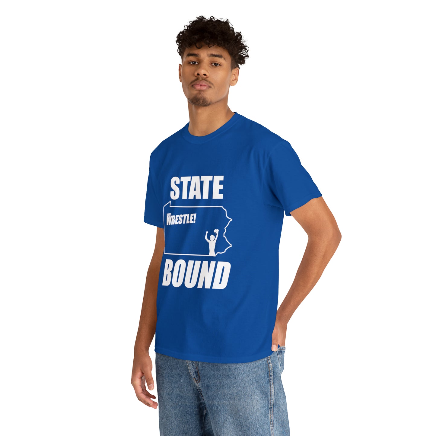 Pennsylvania State Bound, White Logo, Unisex Heavy Cotton Tee