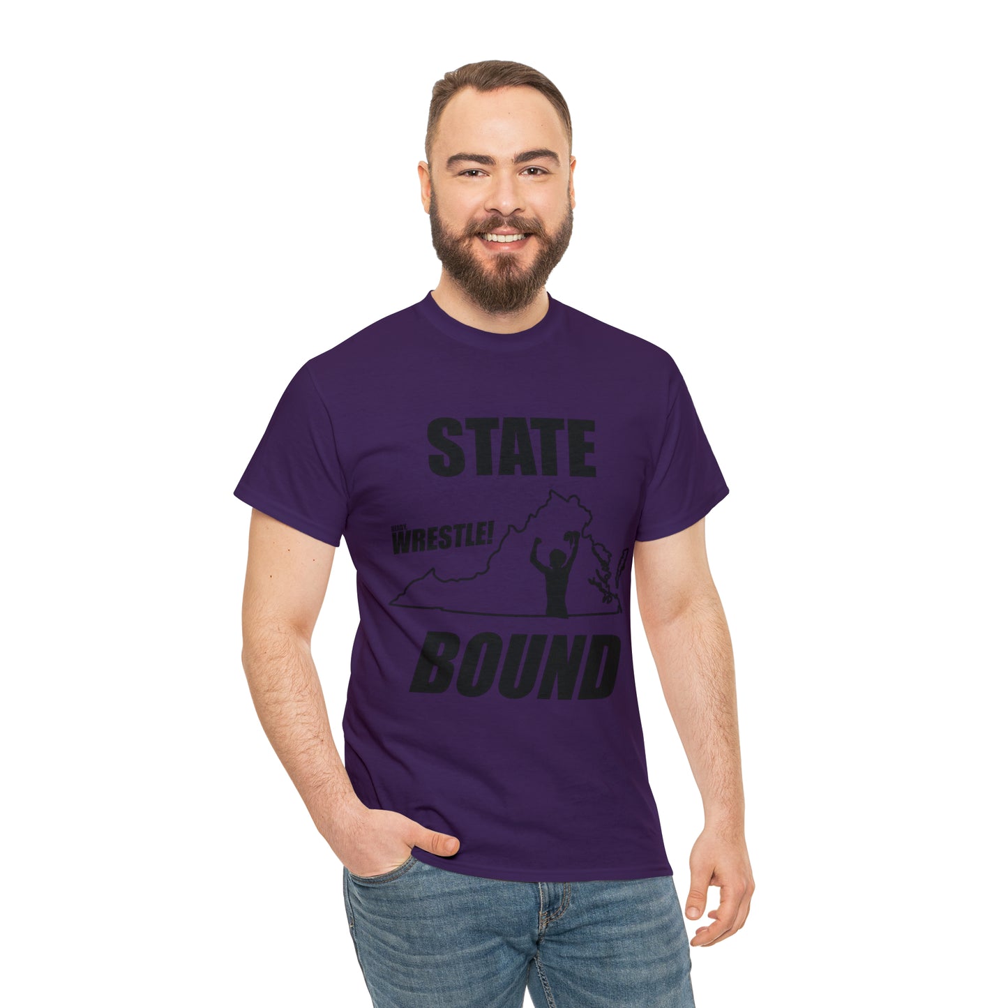 Virginia State Bound, Black Logo, Unisex Heavy Cotton Tee