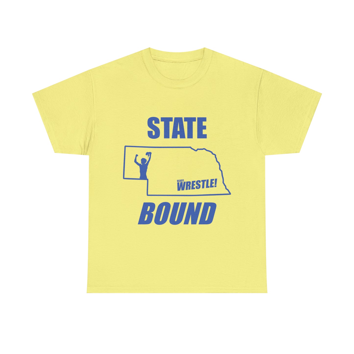 Nebraska State Bound, Royal Blue Logo, Unisex Heavy Cotton Tee