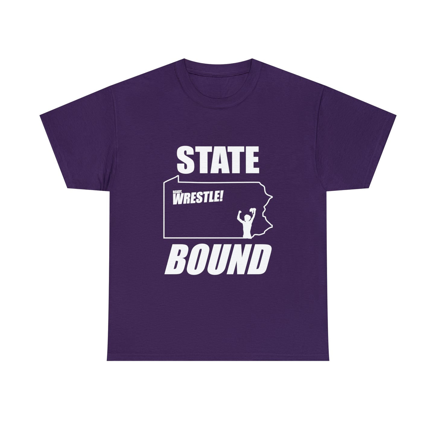 Pennsylvania State Bound, White Logo, Unisex Heavy Cotton Tee