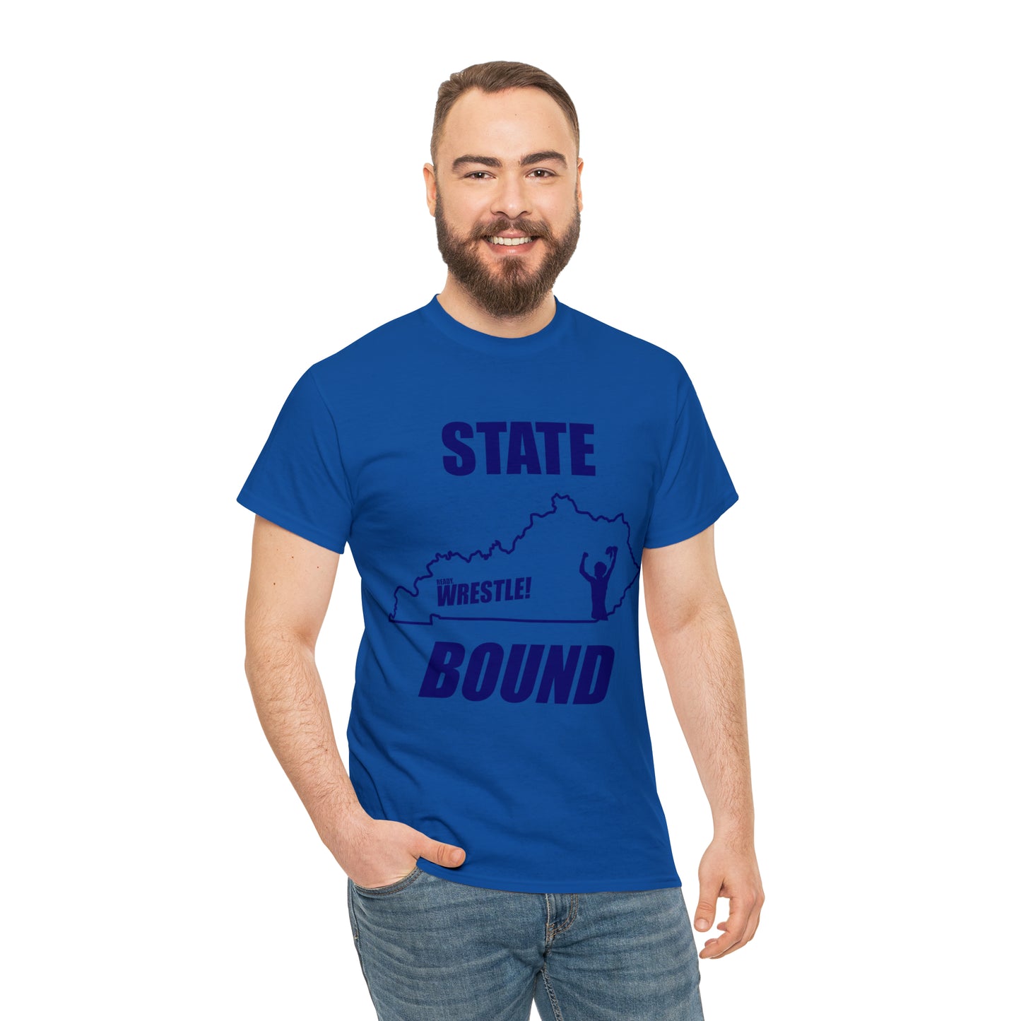 Kentucky State Bound, Royal Blue Logo, Unisex Heavy Cotton Tee