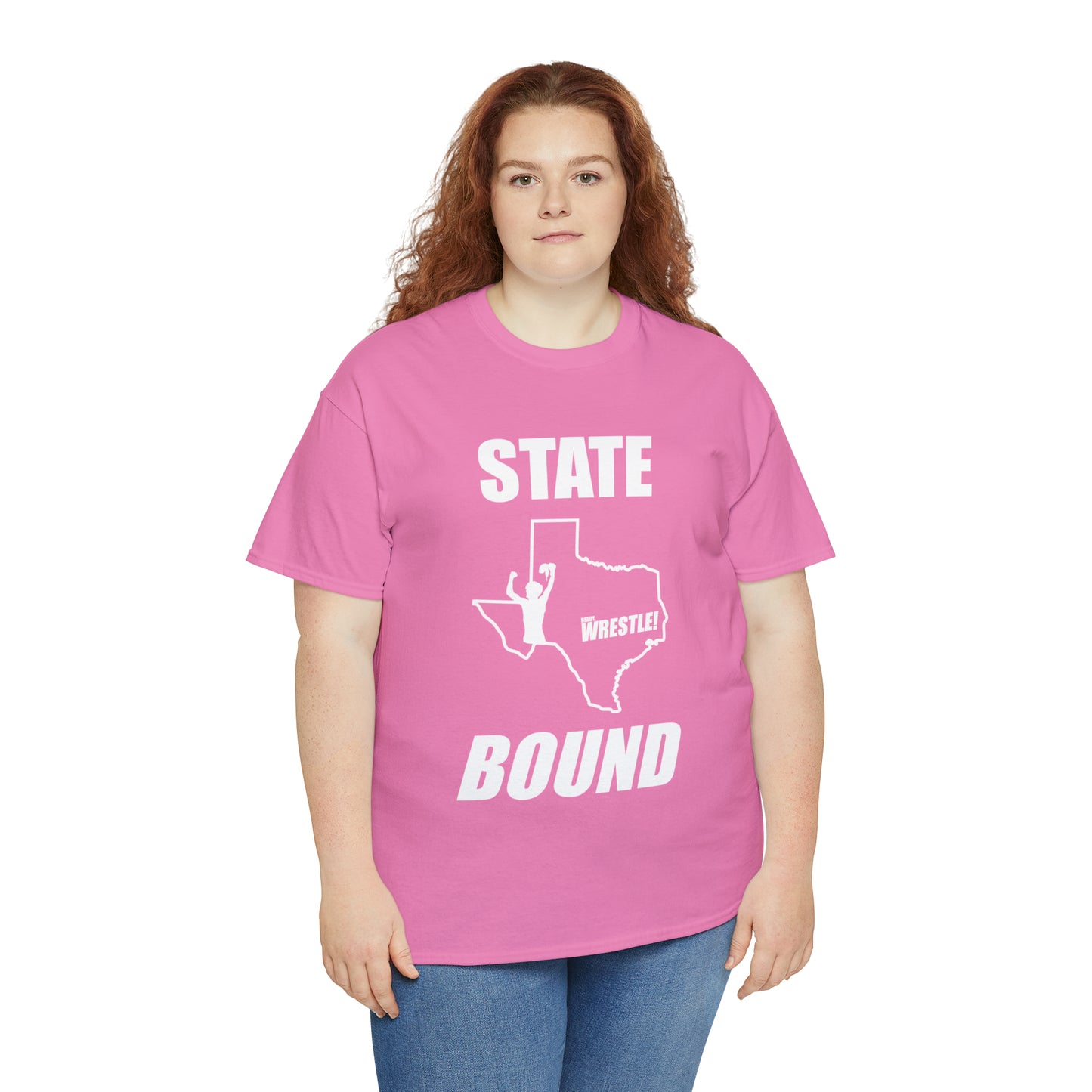 Texas State Bound, White Logo, Unisex Heavy Cotton Tee