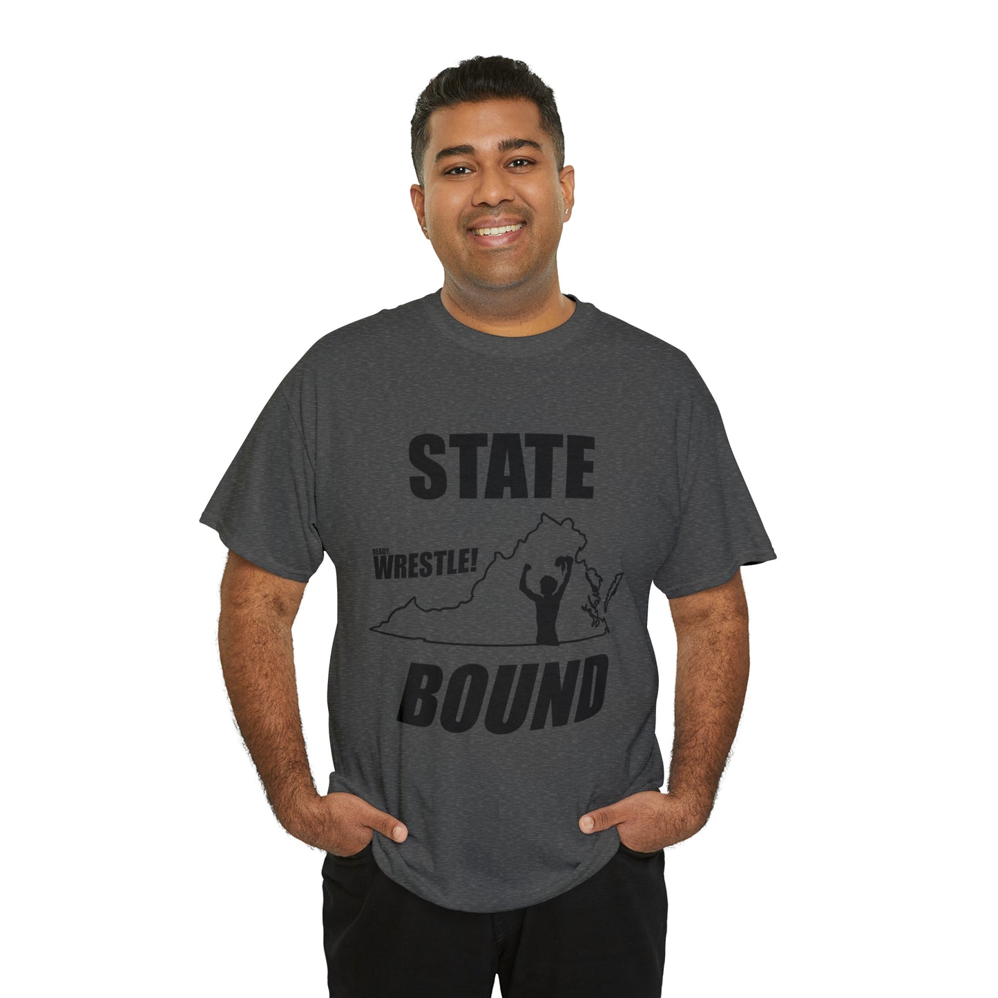 Virginia State Bound, Black Logo, Unisex Heavy Cotton Tee