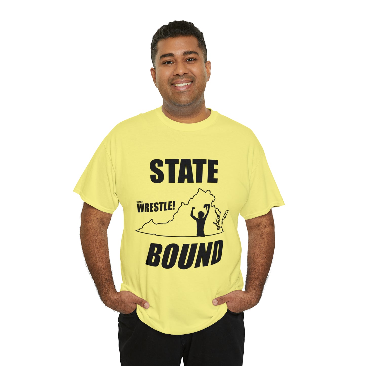 Virginia State Bound, Black Logo, Unisex Heavy Cotton Tee