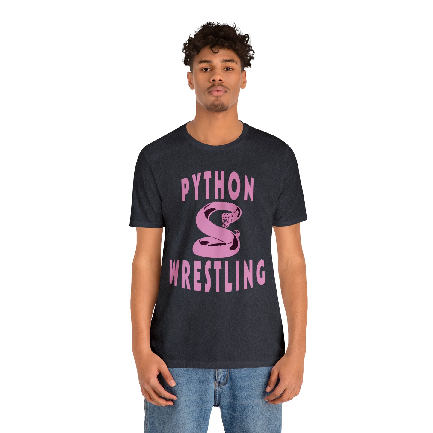 NEK Python Wrestling, Pink Logo, Unisex Jersey Short Sleeve Tee