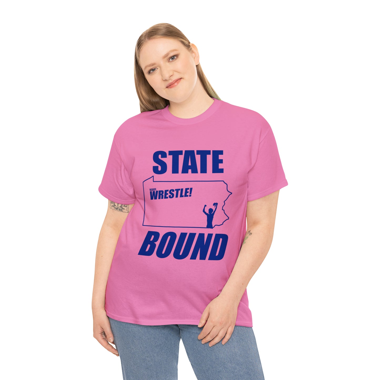 Pennsylvania State Bound, Royal Blue Logo, Unisex Heavy Cotton Tee