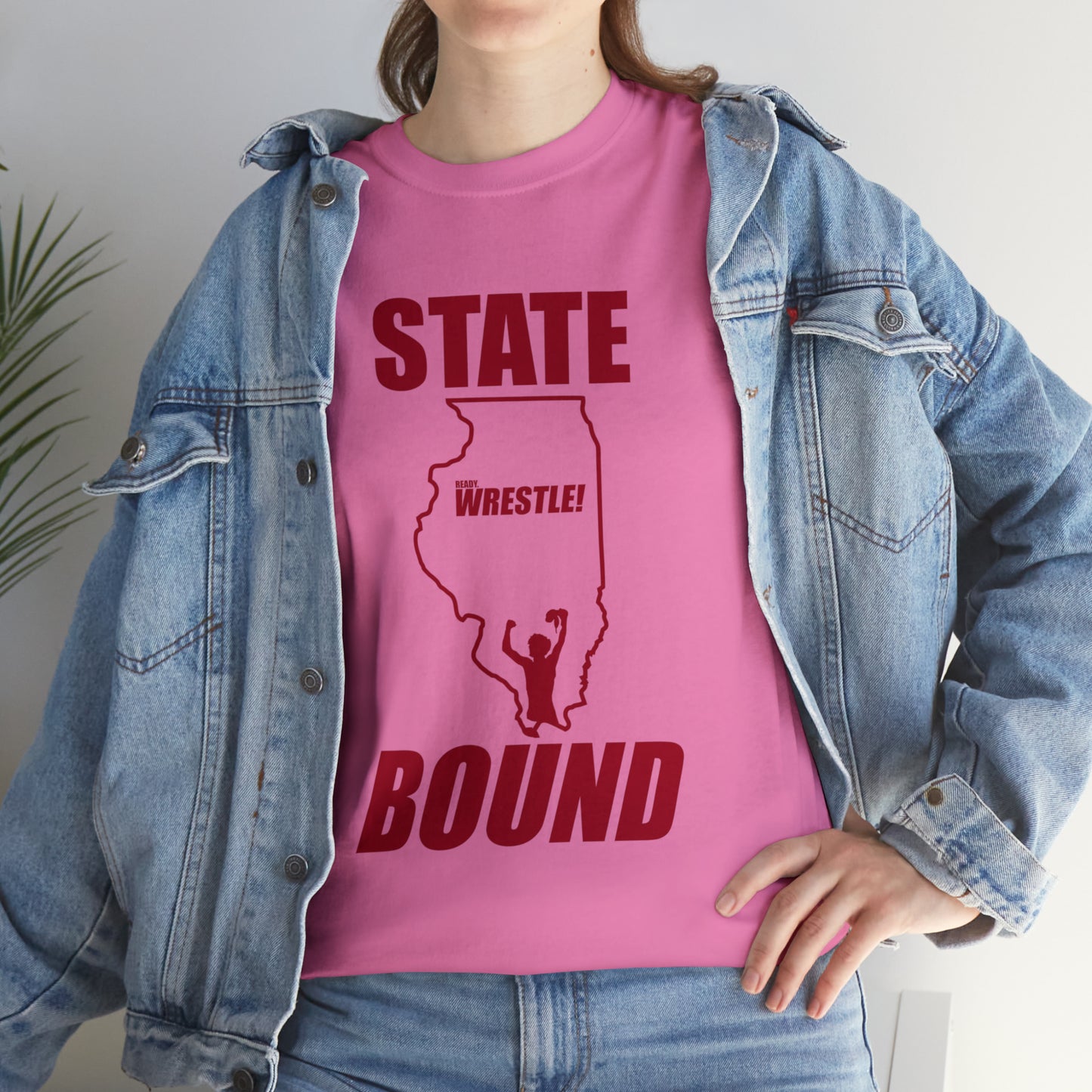 Illinois State Bound, Red Logo, Unisex Heavy Cotton Tee