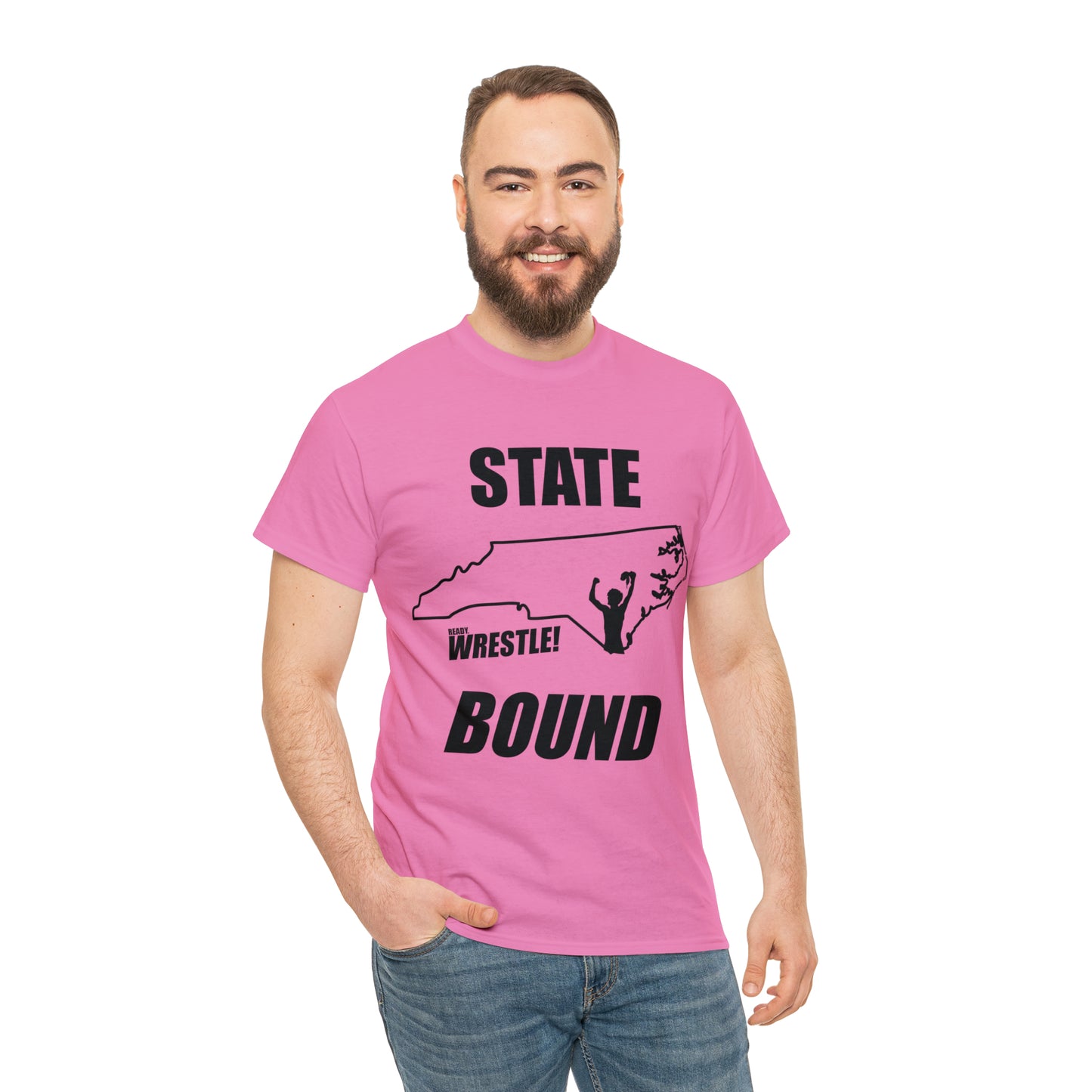 North Carolina State Bound, Black Logo, Unisex Heavy Cotton Tee