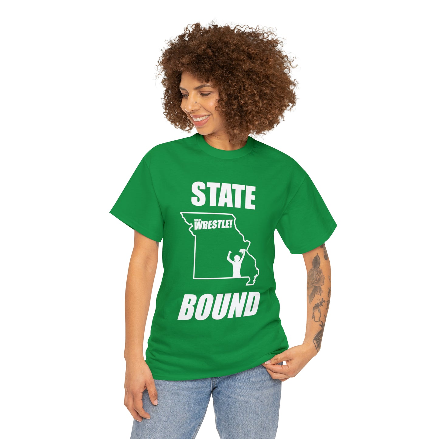 Missouri State Bound, White Logo, Unisex Heavy Cotton Tee