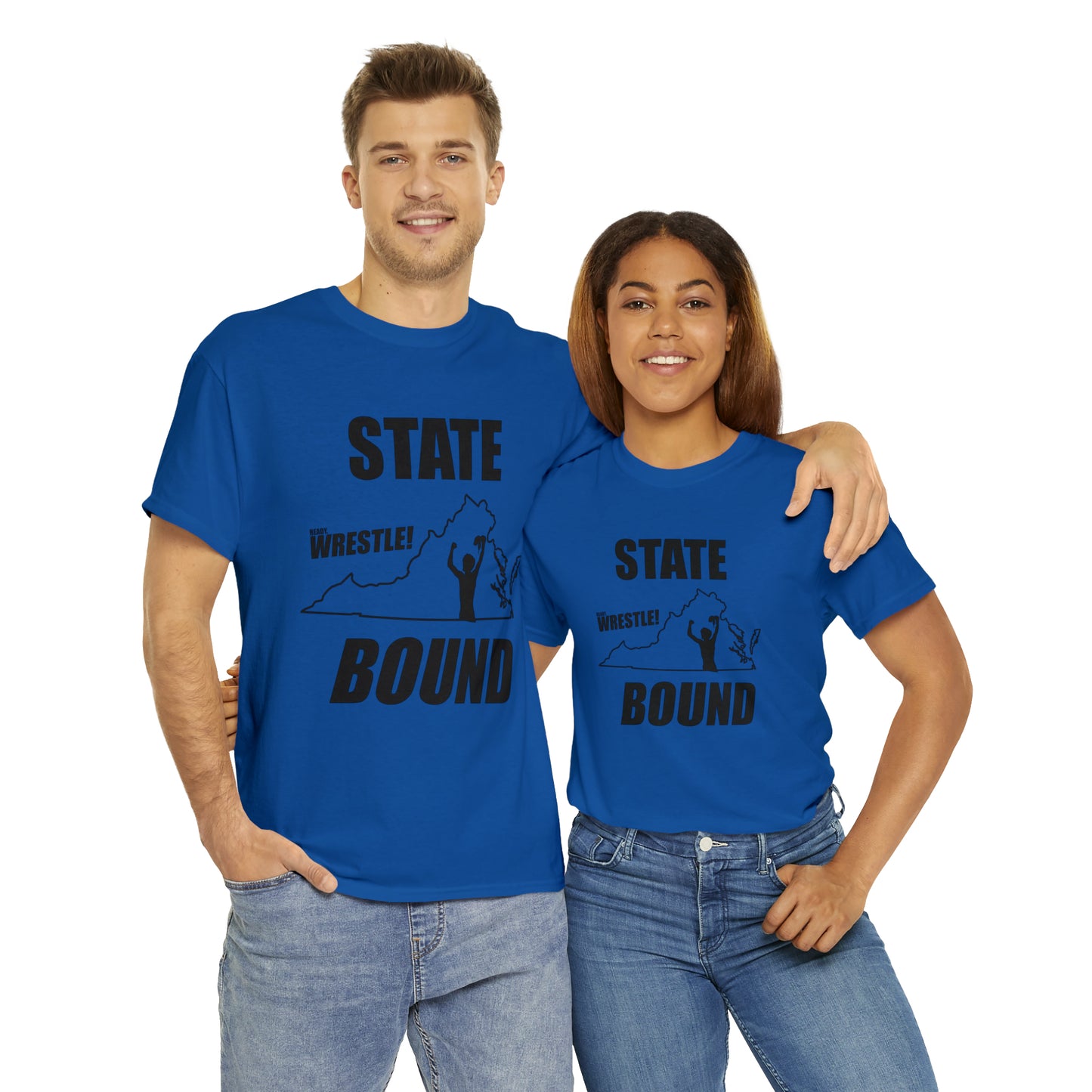 Virginia State Bound, Black Logo, Unisex Heavy Cotton Tee