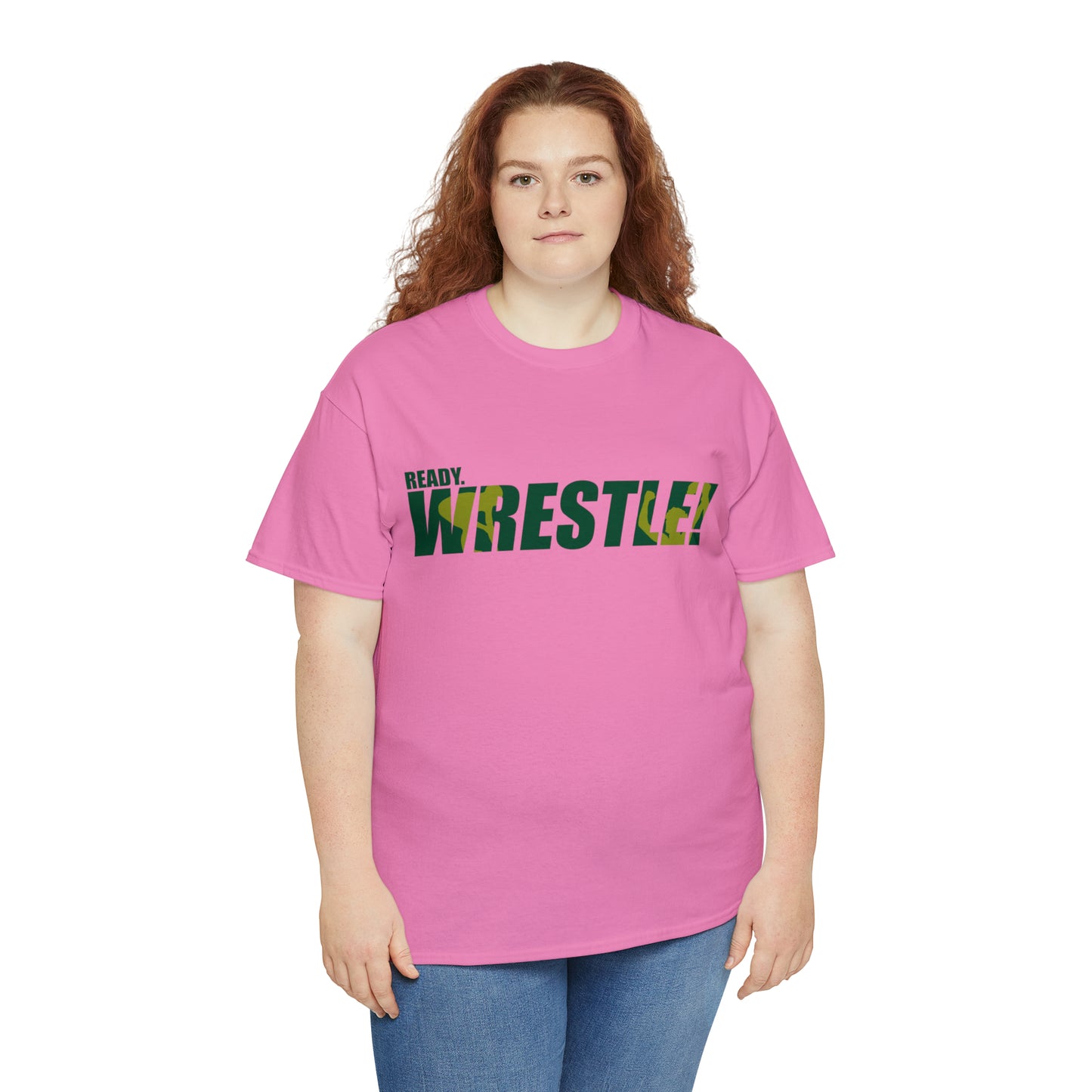 Ready. Wrestle! Green/Gold Logo, Unisex Heavy Cotton Tee