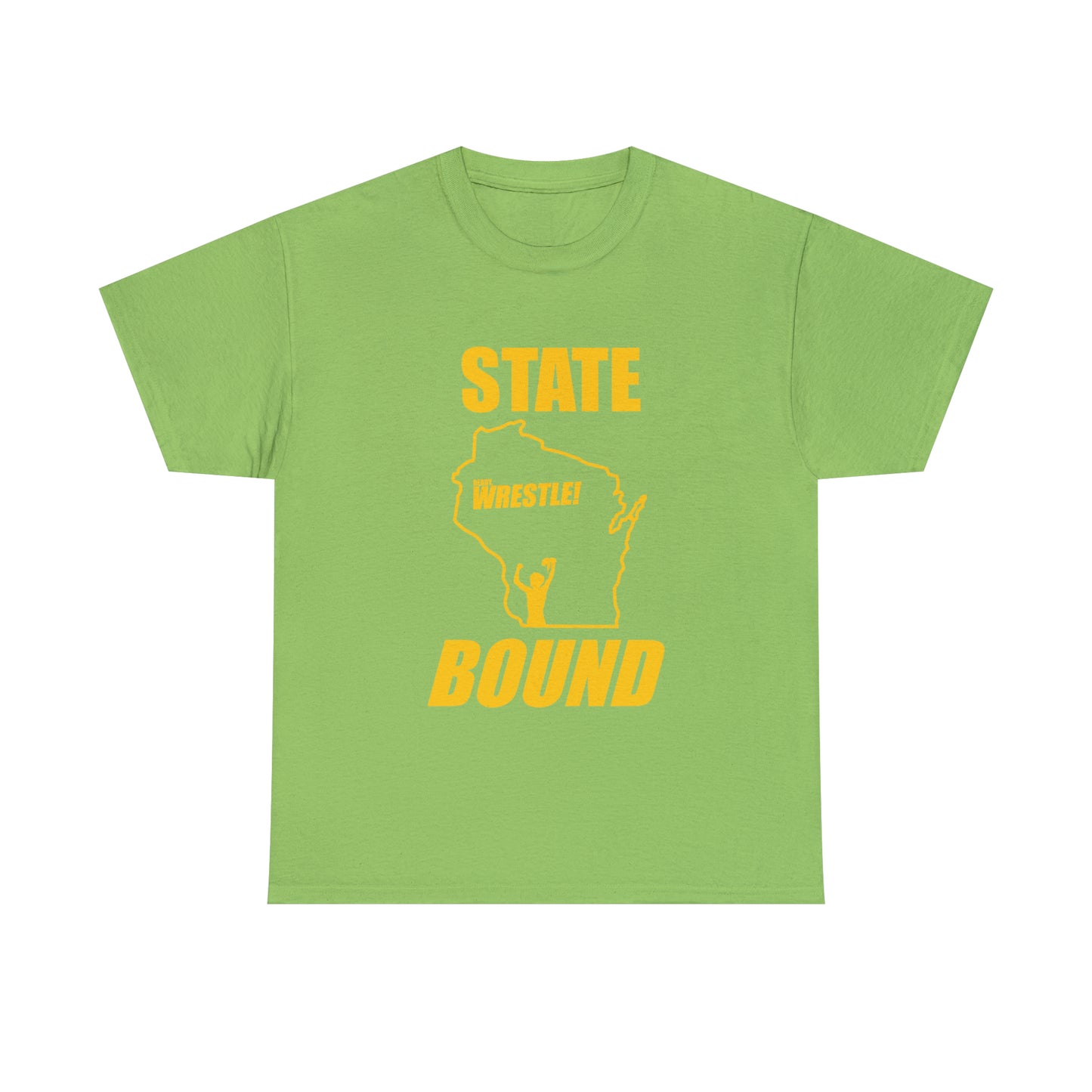 Wisconsin State Bound, Gold Logo, Unisex Heavy Cotton Tee