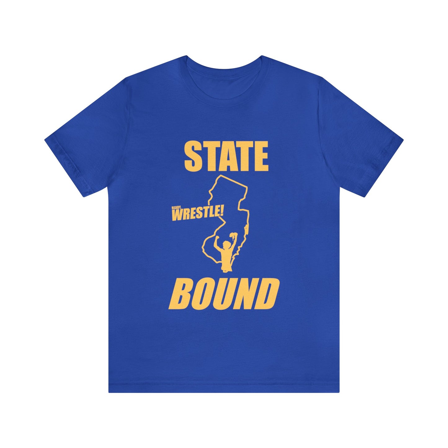 New Jersey State Bound, Gold Print, Bella+Canvas 3001, Unisex Jersey Short Sleeve Tee