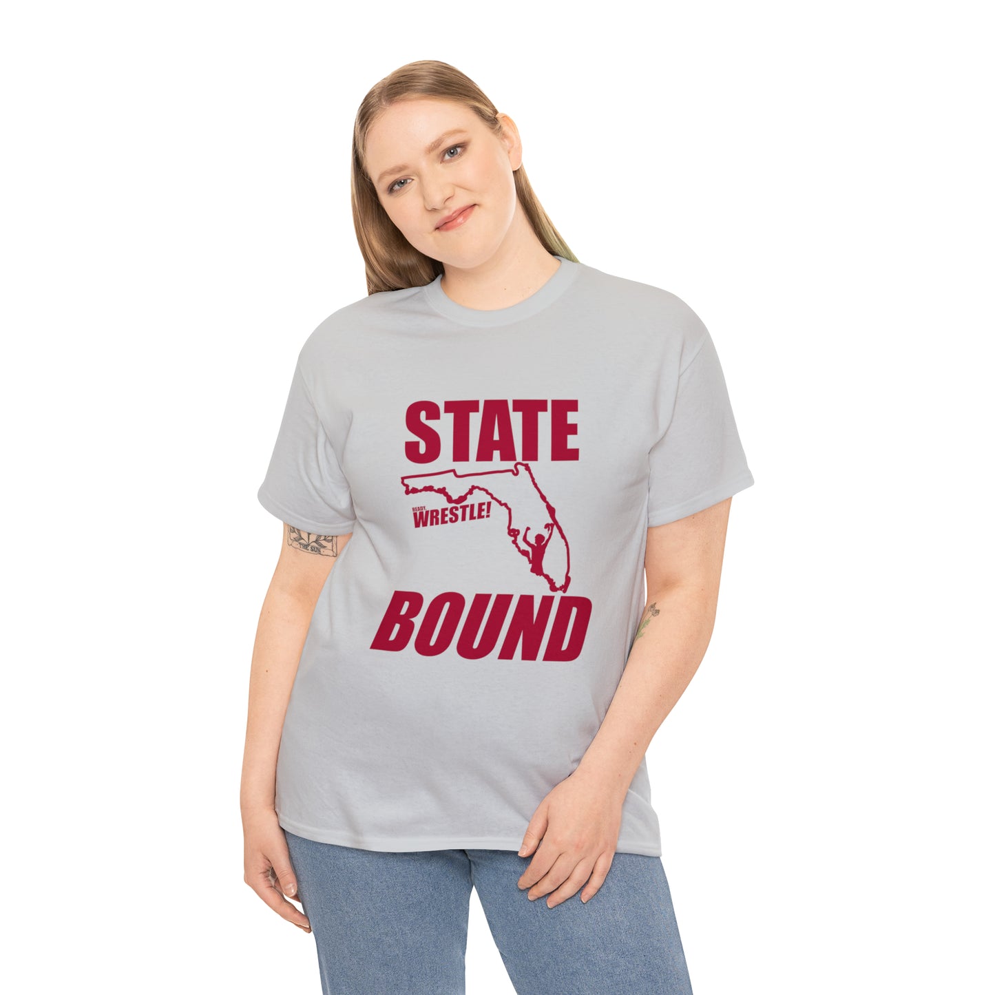 Florida State Bound, Red Logo, Unisex Heavy Cotton Tee