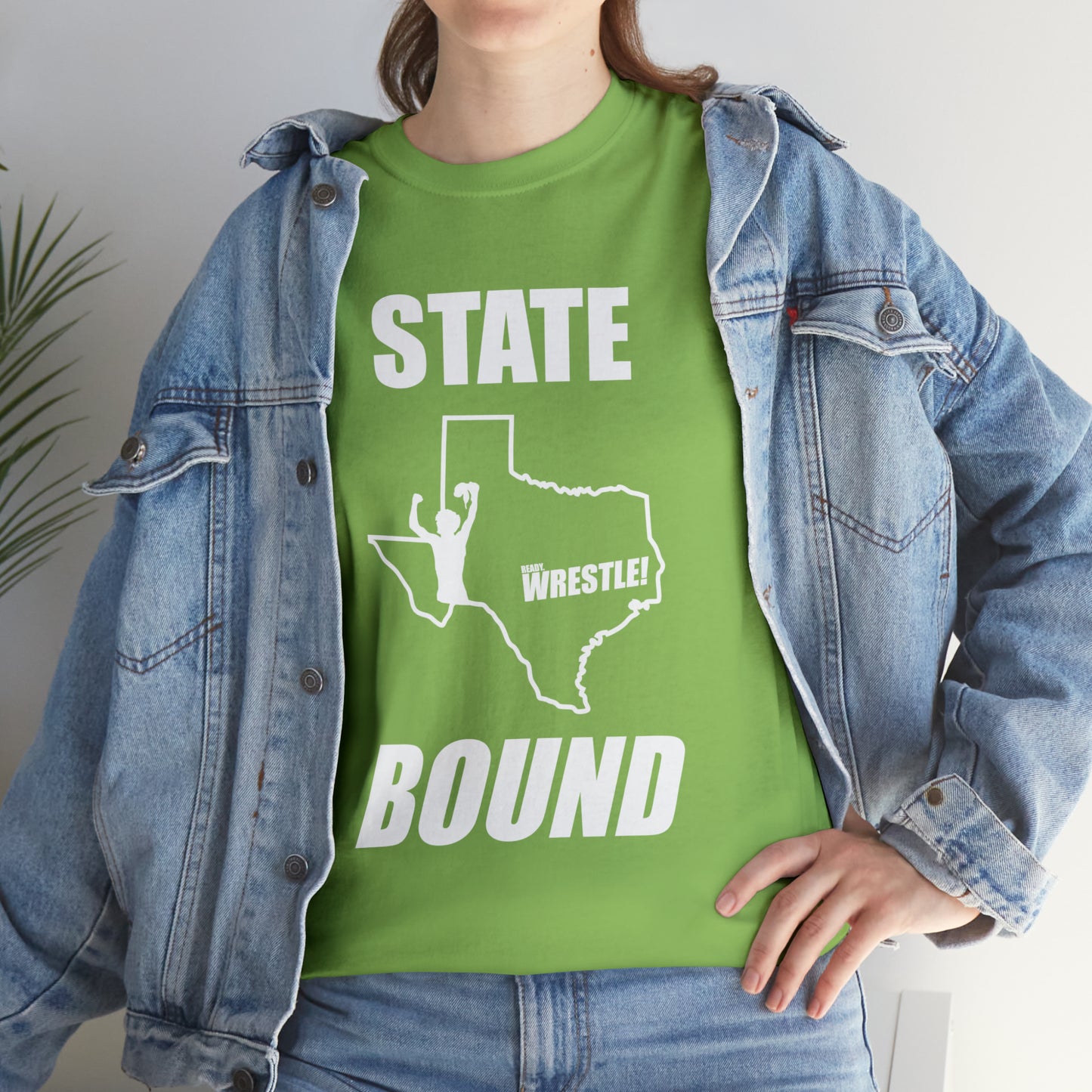 Texas State Bound, White Logo, Unisex Heavy Cotton Tee