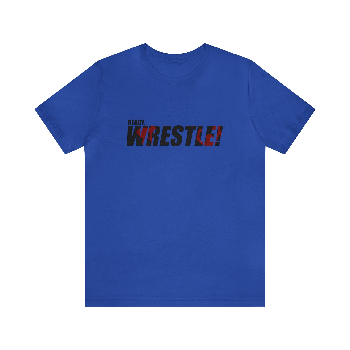 Ready. Wrestle! Black Logo w/Red Silhouettes, Unisex Heavy Cotton Tee Bella+Canvas