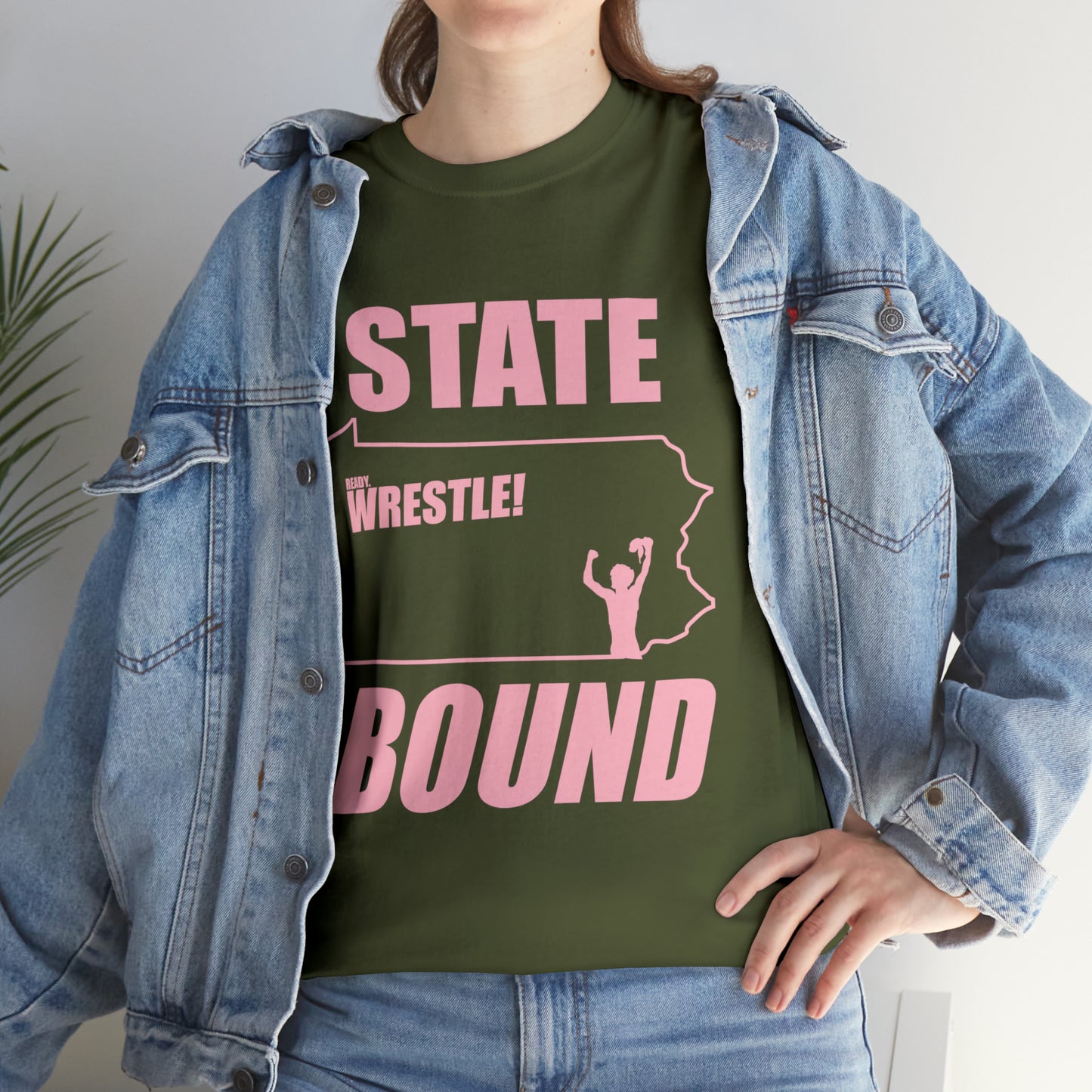 Pennsylvania State Bound, Pink Logo, Unisex Heavy Cotton Tee