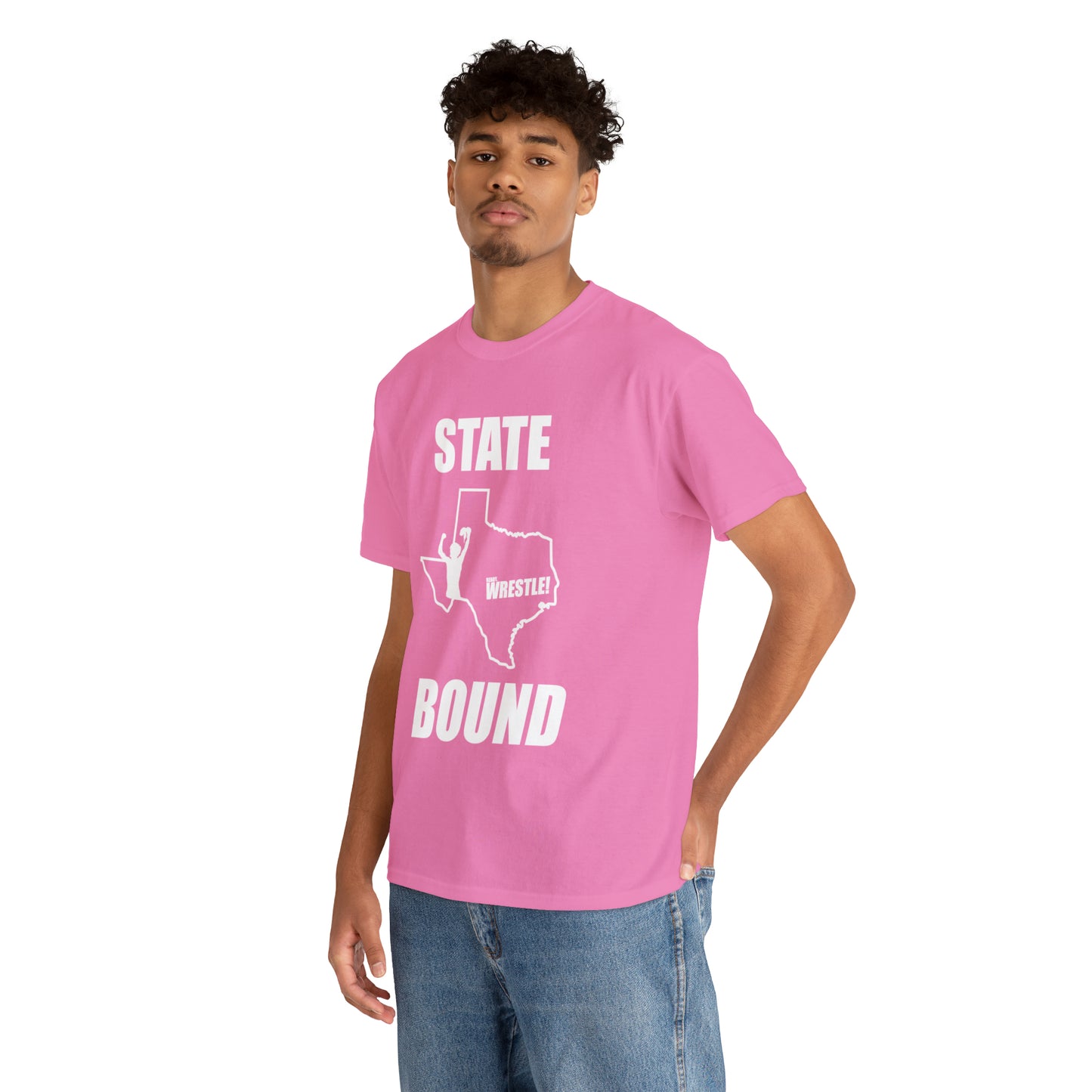 Texas State Bound, White Logo, Unisex Heavy Cotton Tee