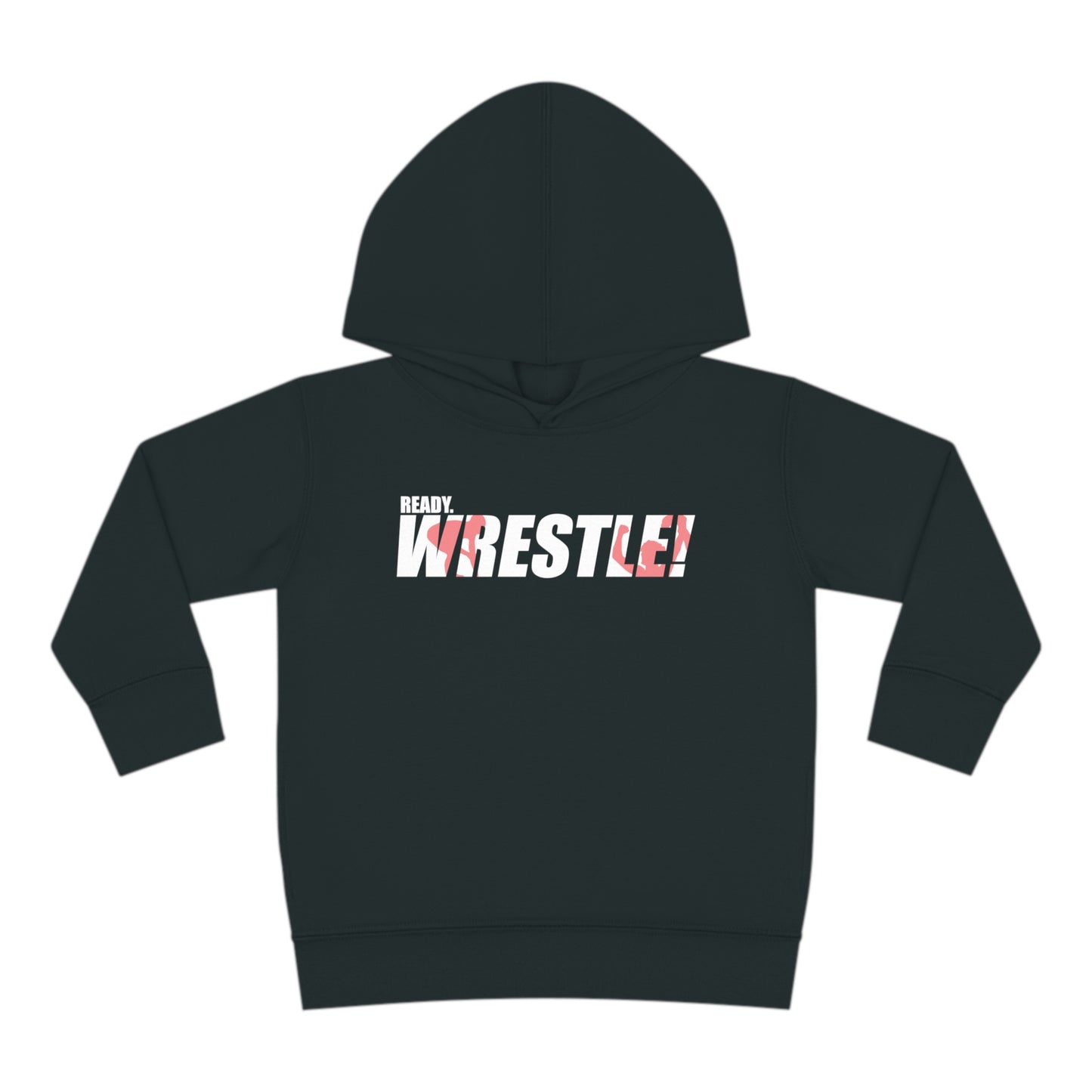 Ready. Wrestle! Toddler Pullover Fleece Hoodie, Red/White Logo