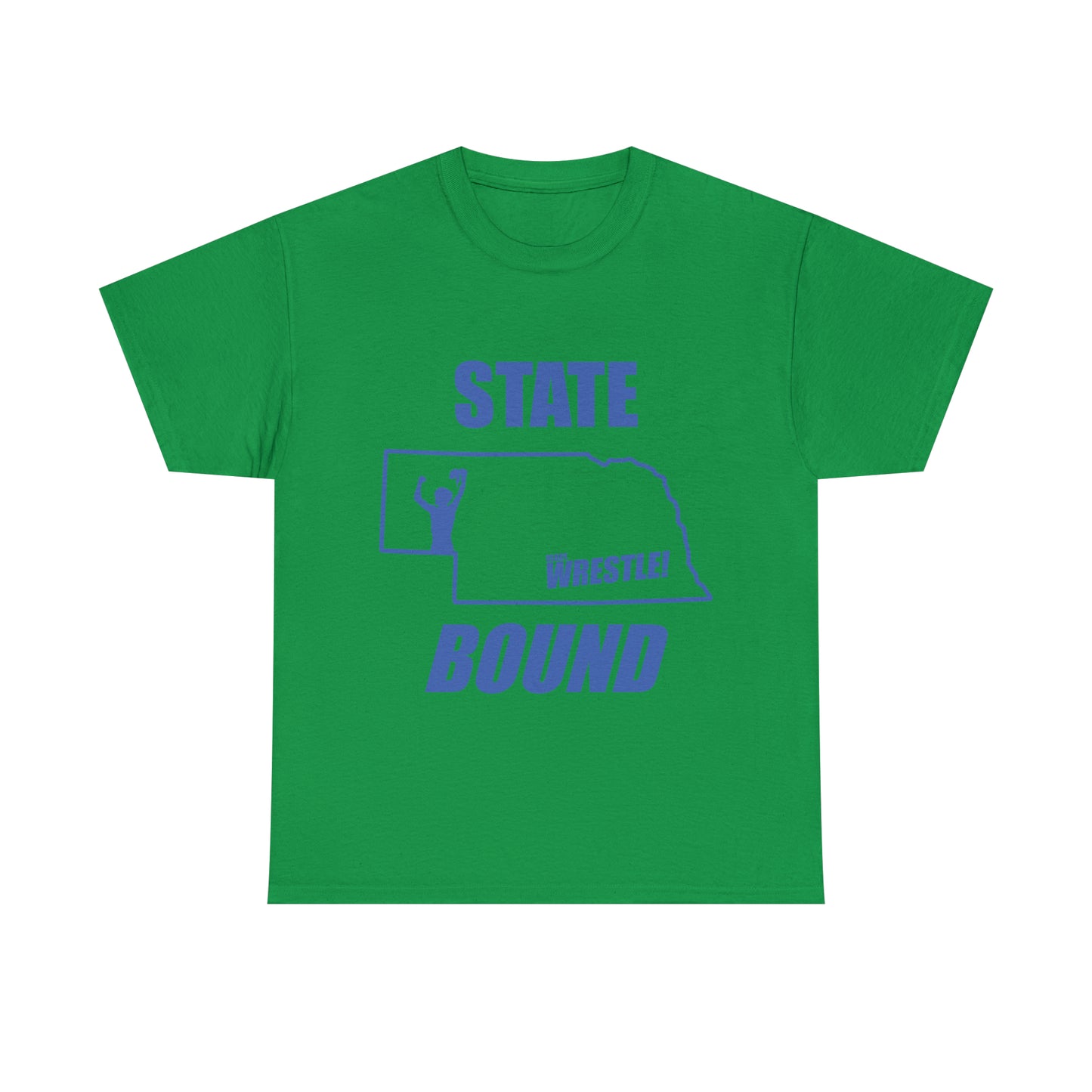 Nebraska State Bound, Royal Blue Logo, Unisex Heavy Cotton Tee