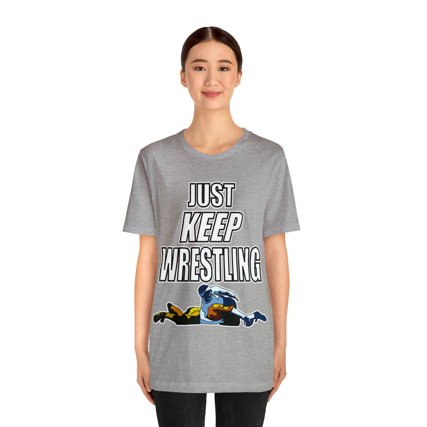 Just Keep Wrestling!, Unisex Heavy Cotton Tee, Bella+Canvas