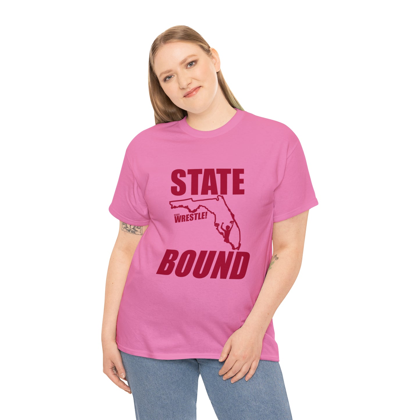 Florida State Bound, Red Logo, Unisex Heavy Cotton Tee