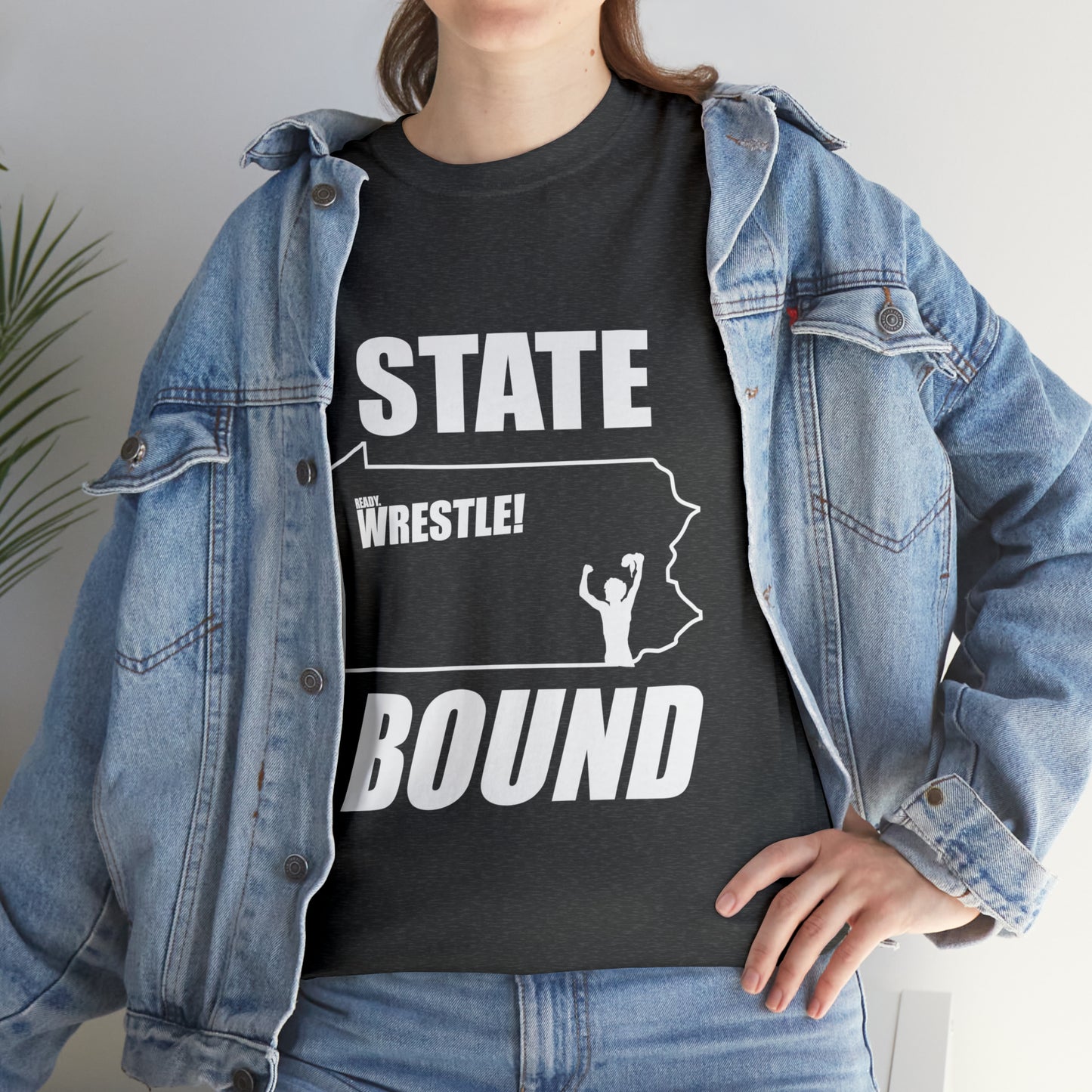 Pennsylvania State Bound, White Logo, Unisex Heavy Cotton Tee