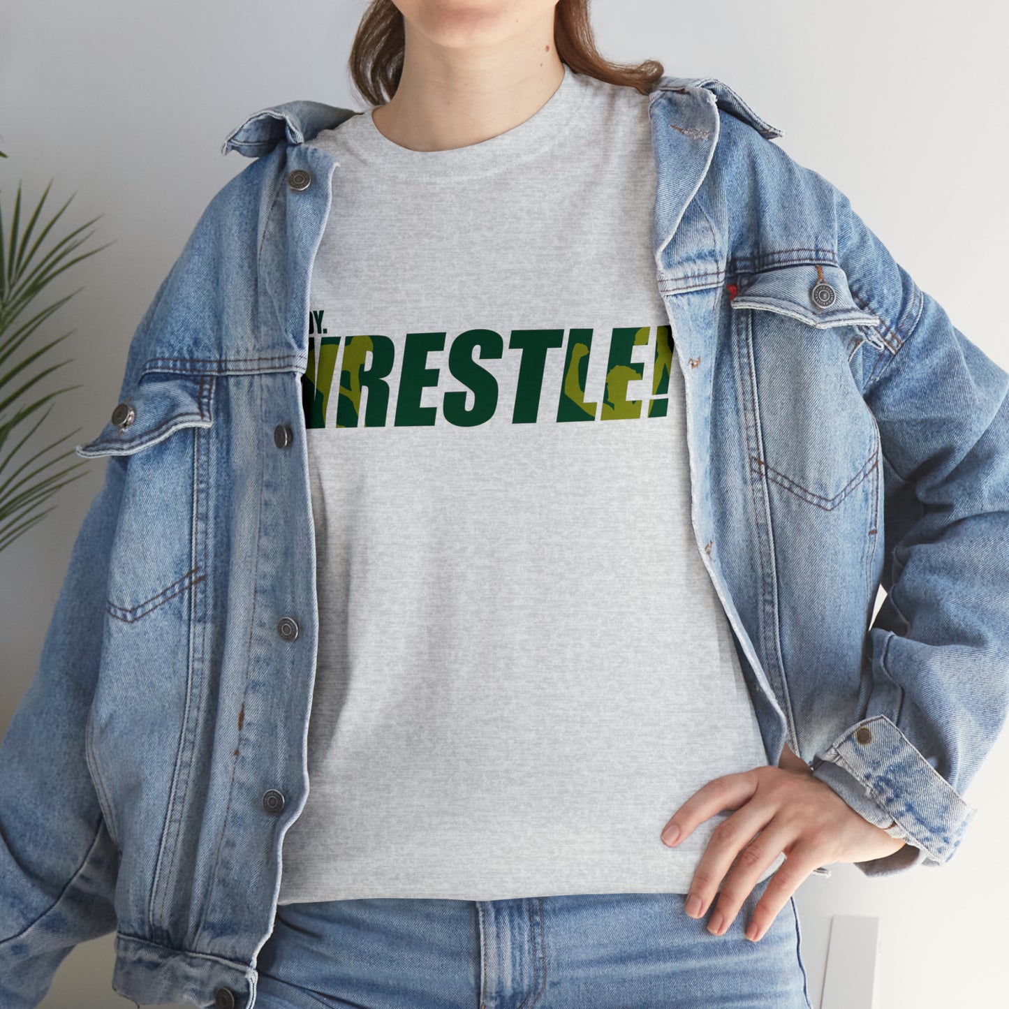 Ready. Wrestle! Green/Gold Logo, Unisex Heavy Cotton Tee