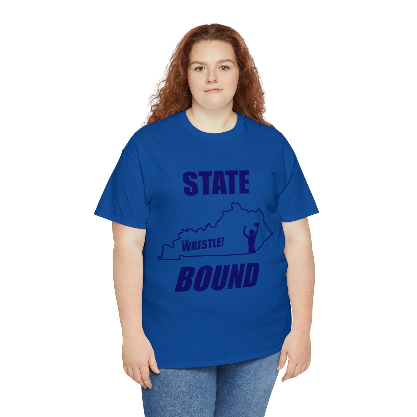 Kentucky State Bound, Royal Blue Logo, Unisex Heavy Cotton Tee