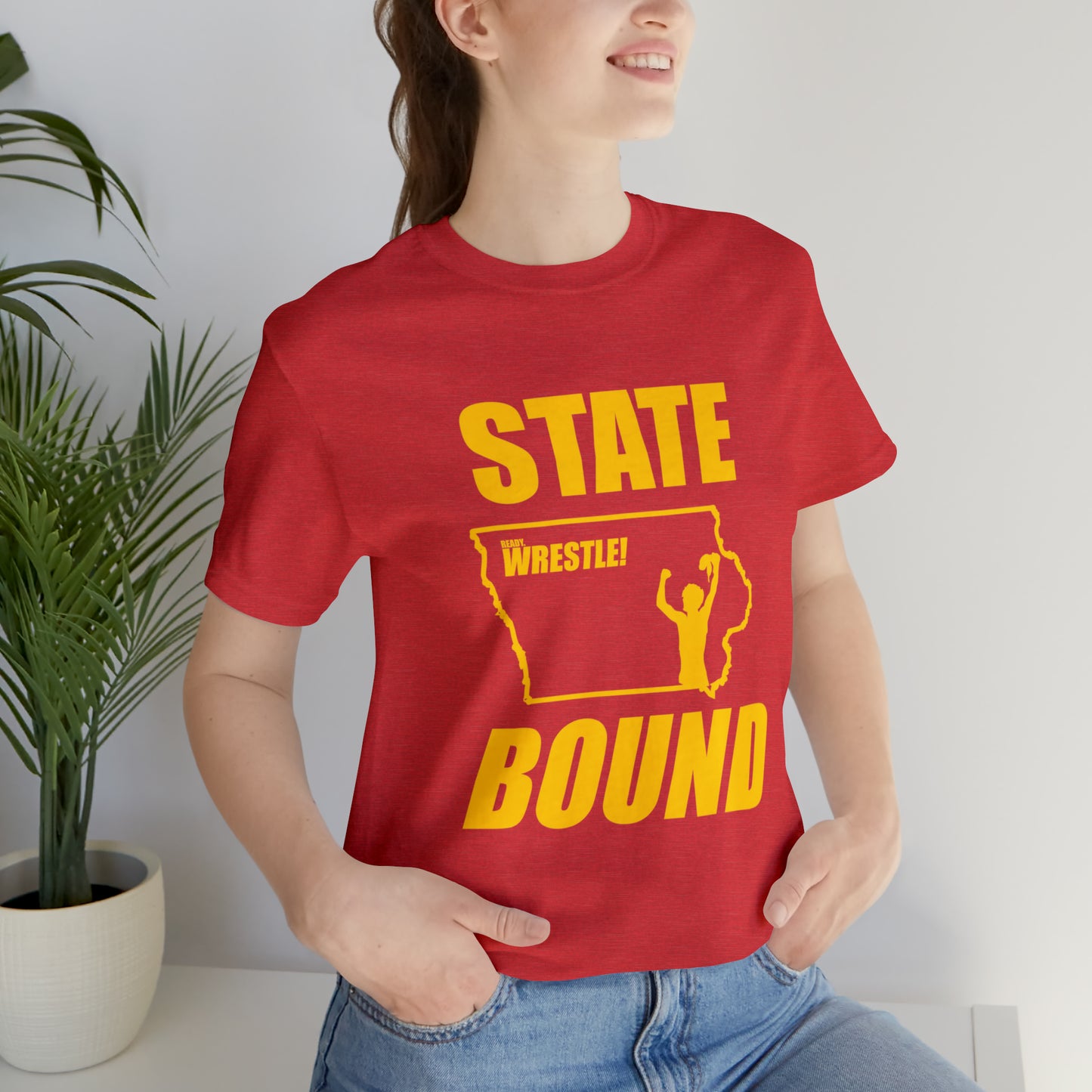 Iowa State Bound, Unisex Jersey Short Sleeve Tee, Gold Logo