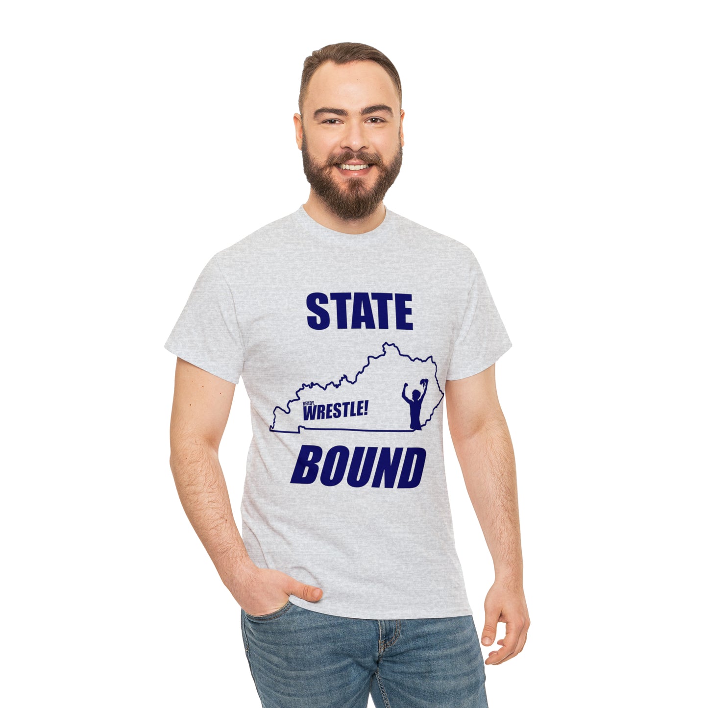 Kentucky State Bound, Royal Blue Logo, Unisex Heavy Cotton Tee