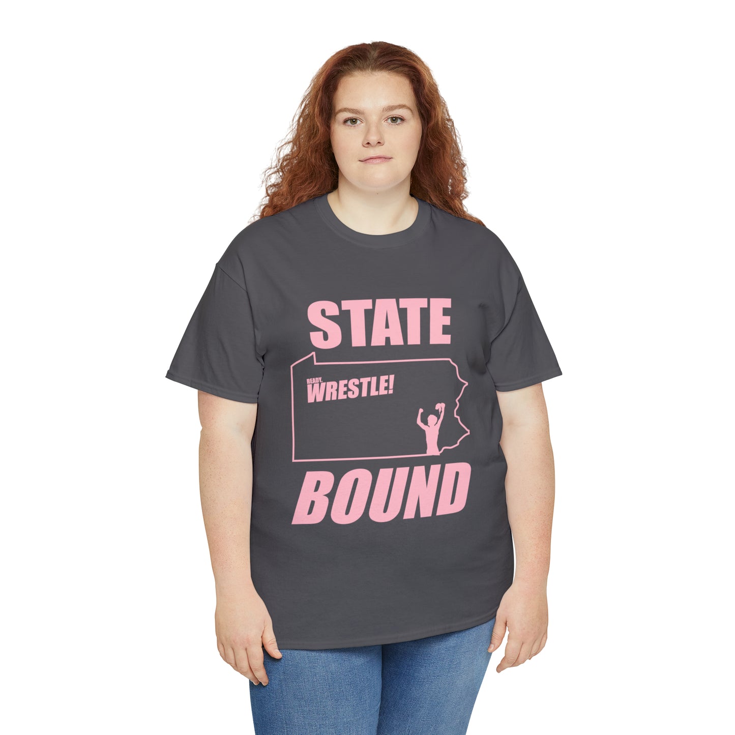 Pennsylvania State Bound, Pink Logo, Unisex Heavy Cotton Tee