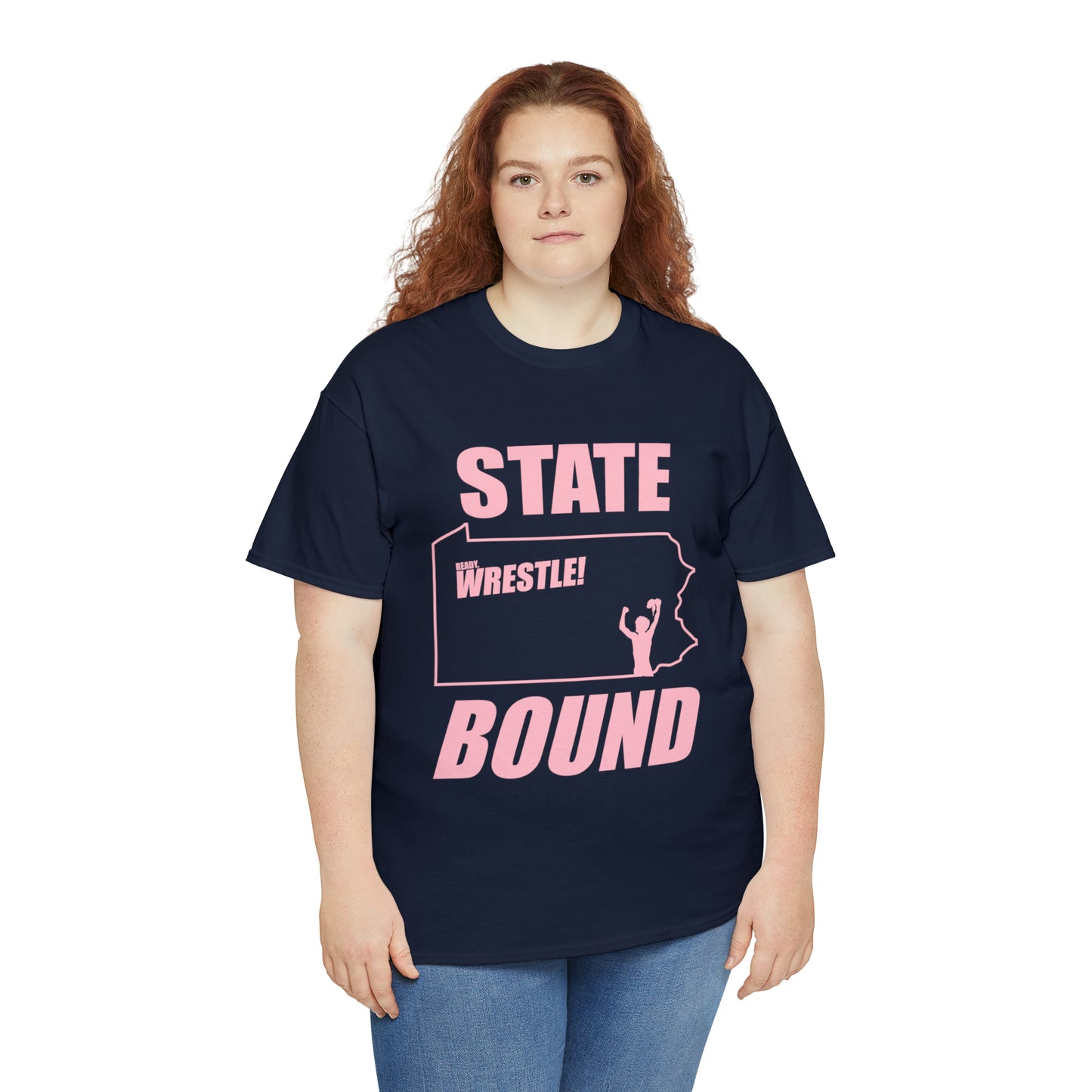 Pennsylvania State Bound, Pink Logo, Unisex Heavy Cotton Tee