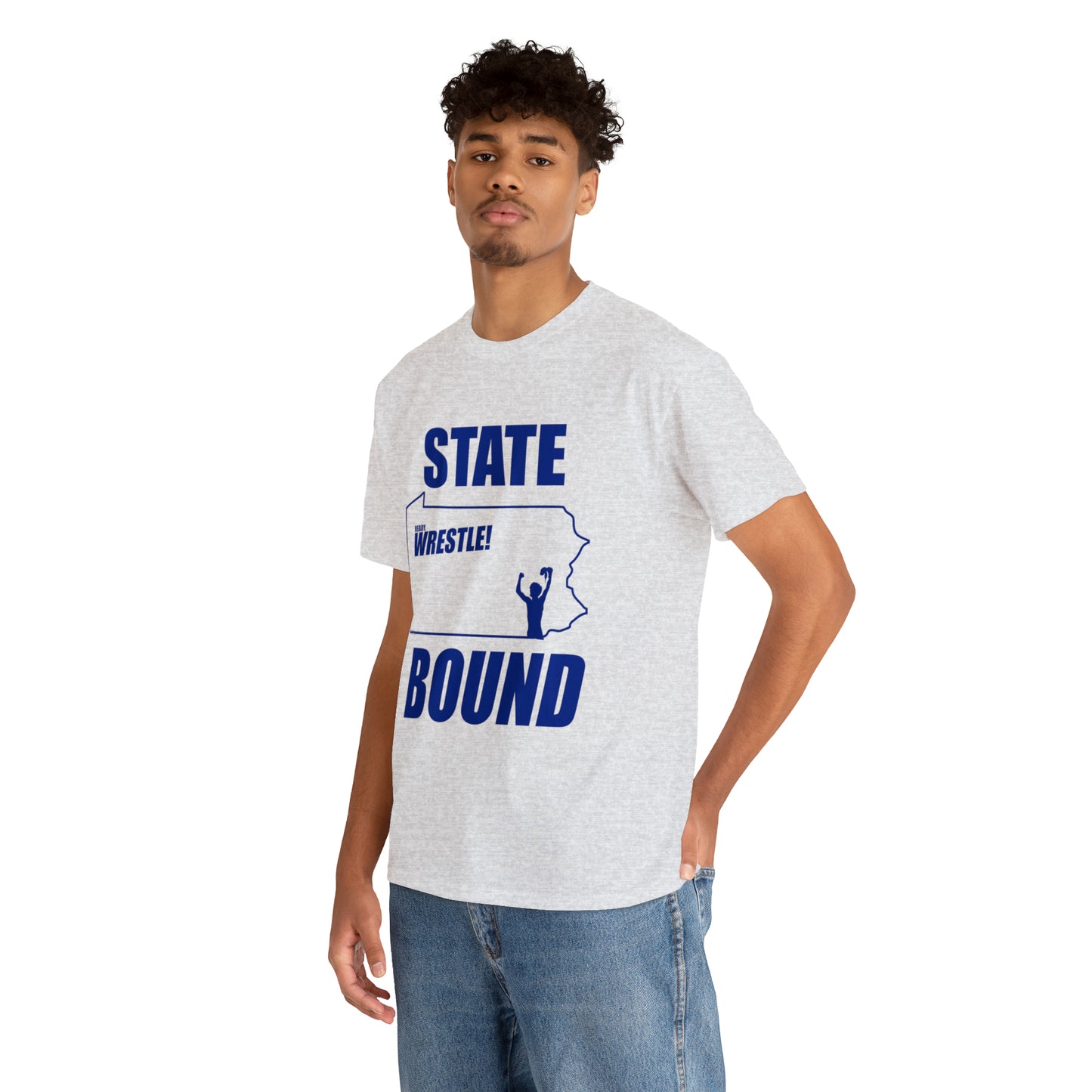 Pennsylvania State Bound, Royal Blue Logo, Unisex Heavy Cotton Tee