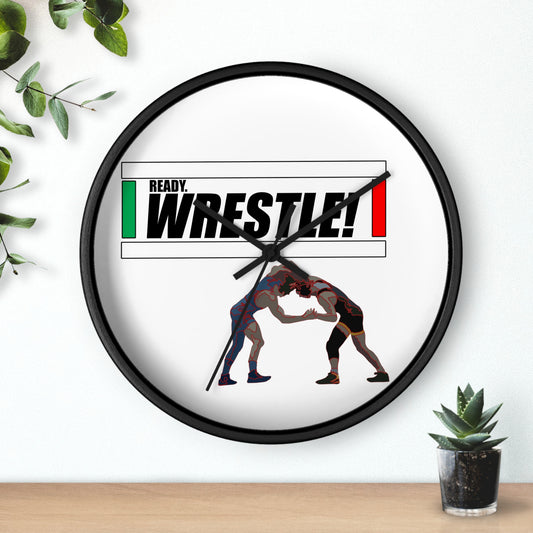 Ready. Wrestle! Wall Clock