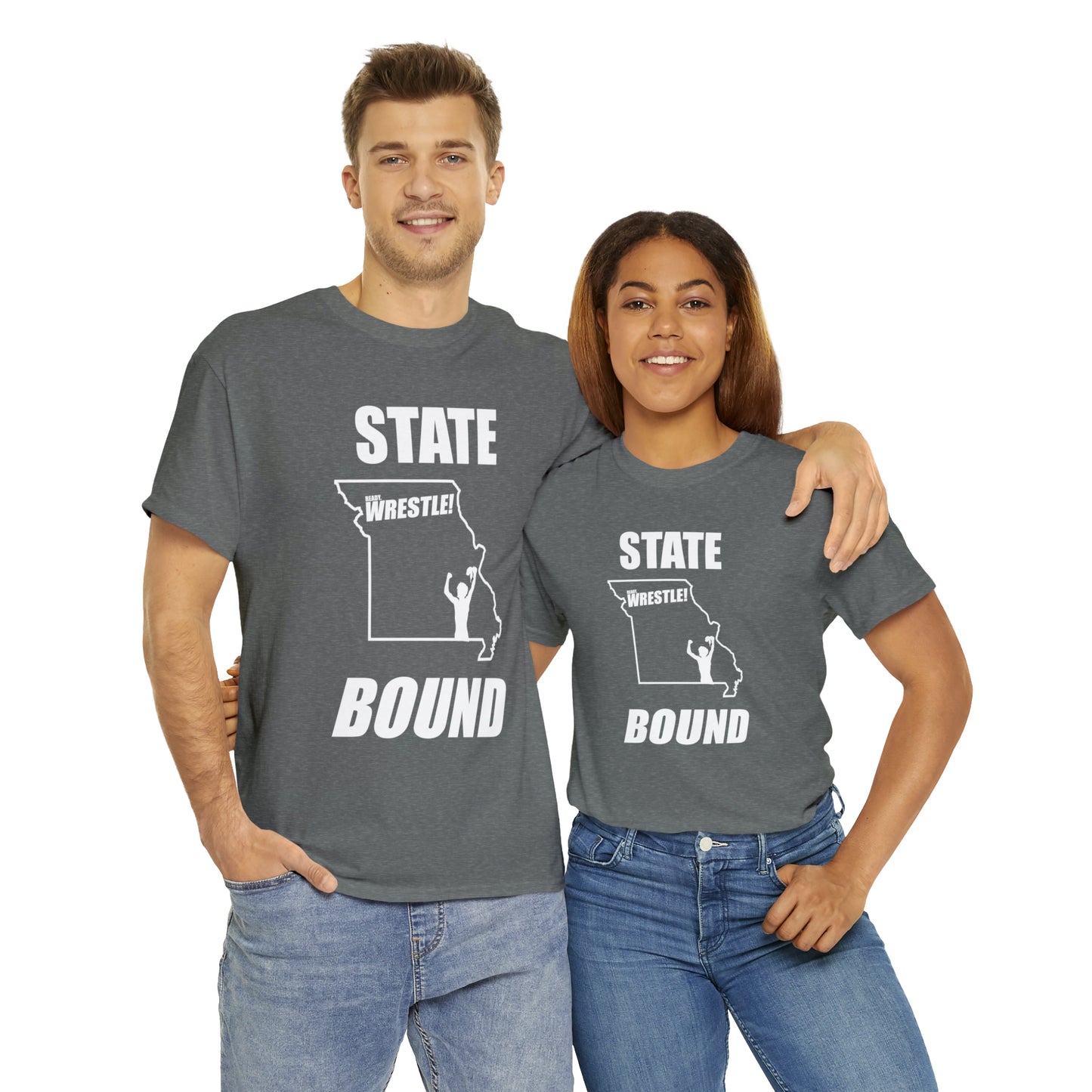 Missouri State Bound, White Logo, Unisex Heavy Cotton Tee