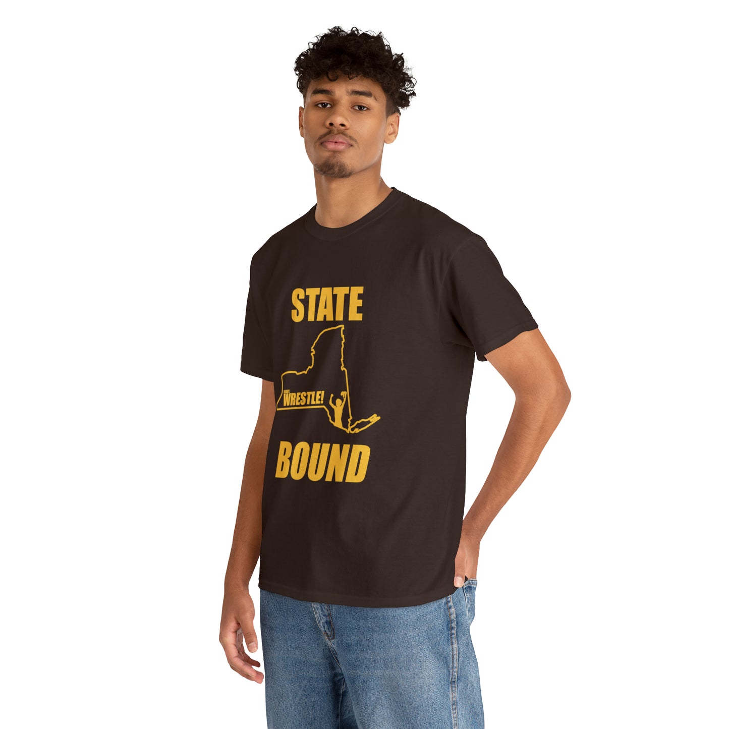 New York State Bound, Gold Logo, Unisex Heavy Cotton Tee