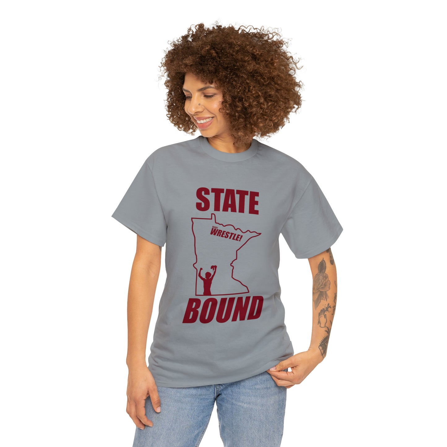 Minnetsota State Bound, Maroon Logo, Unisex Heavy Cotton Tee