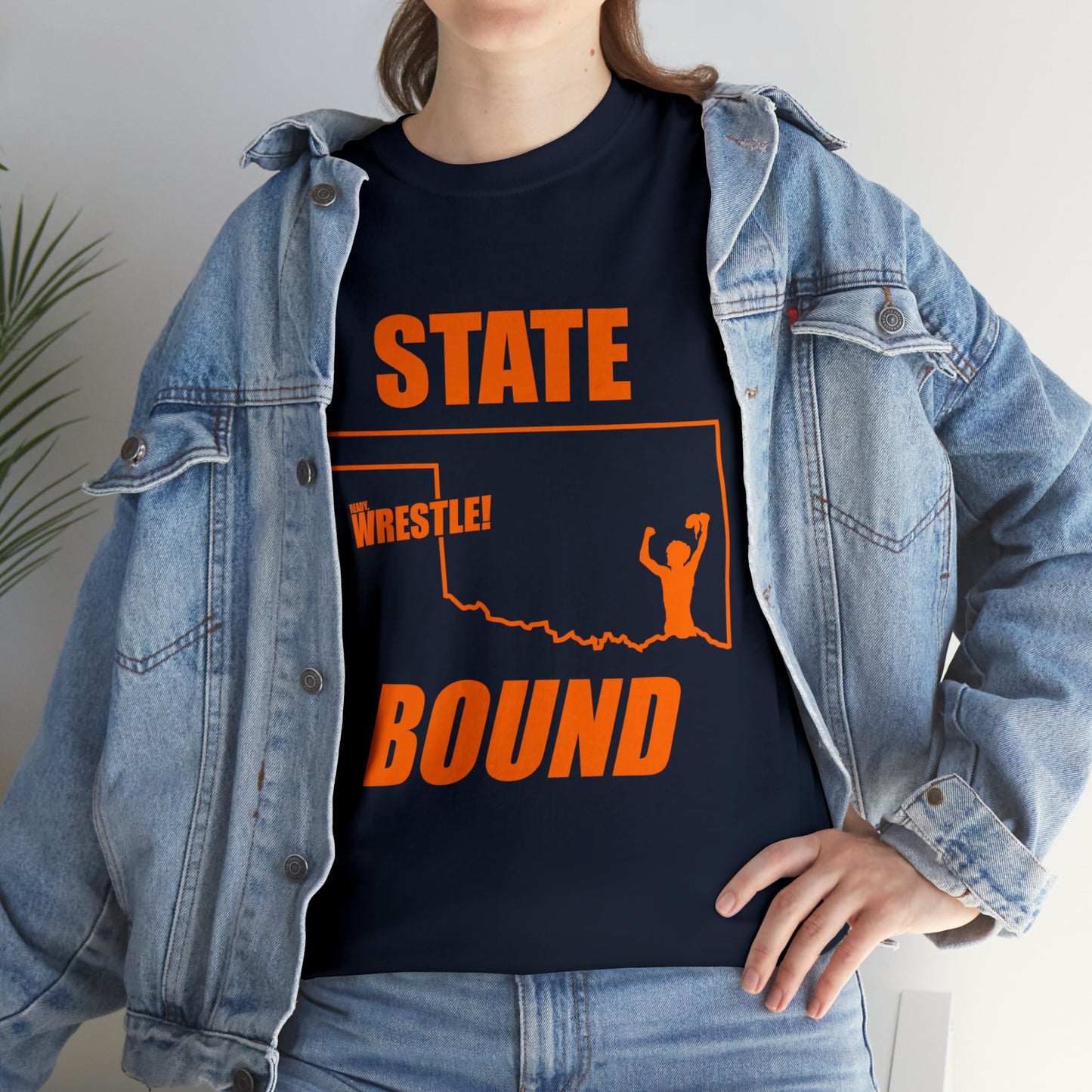 Oklahoma State Bound, Orange Logo, Unisex Heavy Cotton Tee