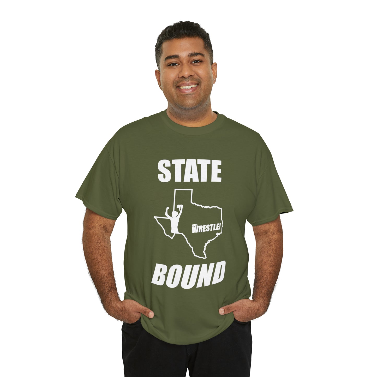 Texas State Bound, White Logo, Unisex Heavy Cotton Tee