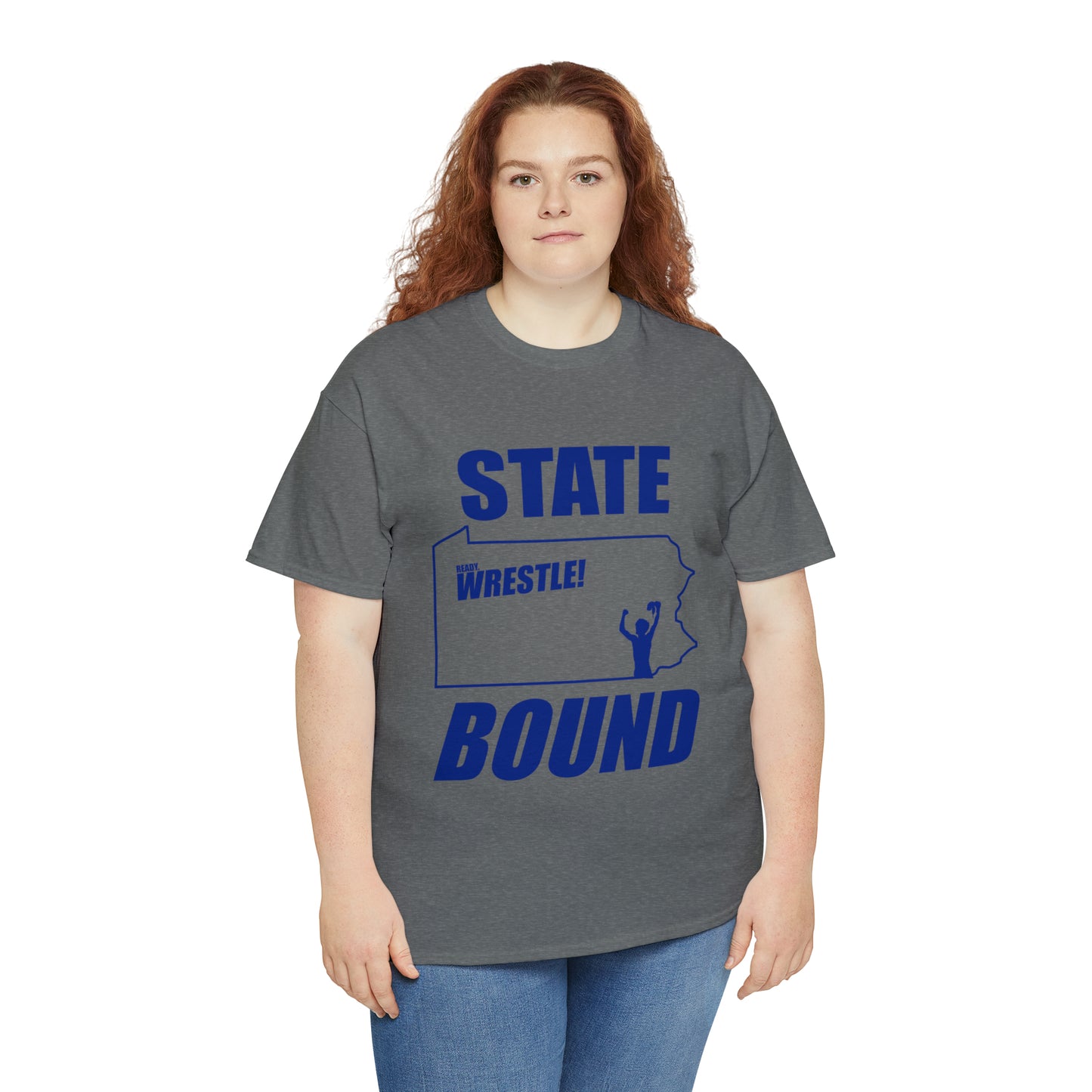 Pennsylvania State Bound, Royal Blue Logo, Unisex Heavy Cotton Tee