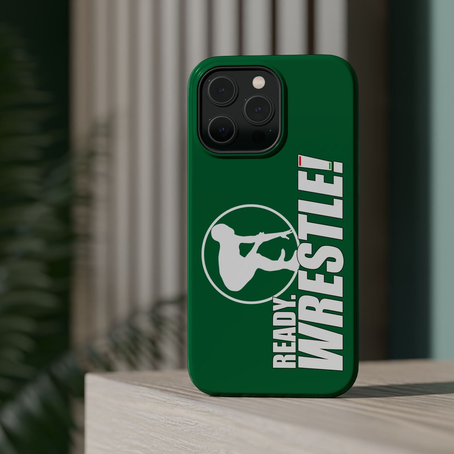 Ready. Wrestle! Green iPhone Magnetic Impact-Resistant Case